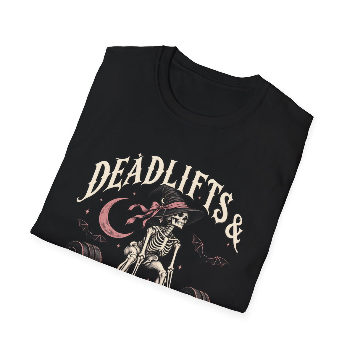 Deadlifts & Dark Magic T-Shirt — Skeleton Weightlifting Gym Tee - Boo Crew Boutique