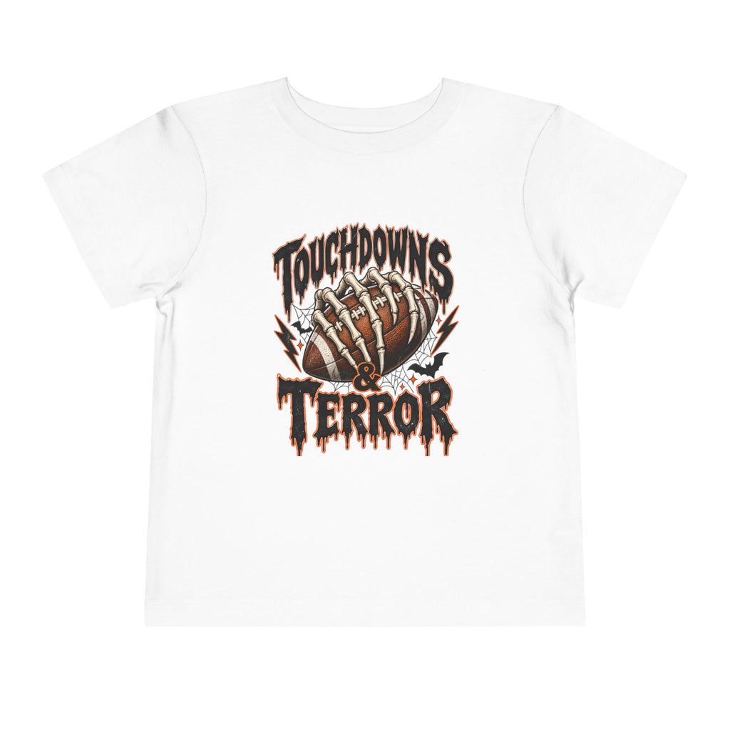 Toddler Tee — "Touchdowns & Terror" Football Graphic