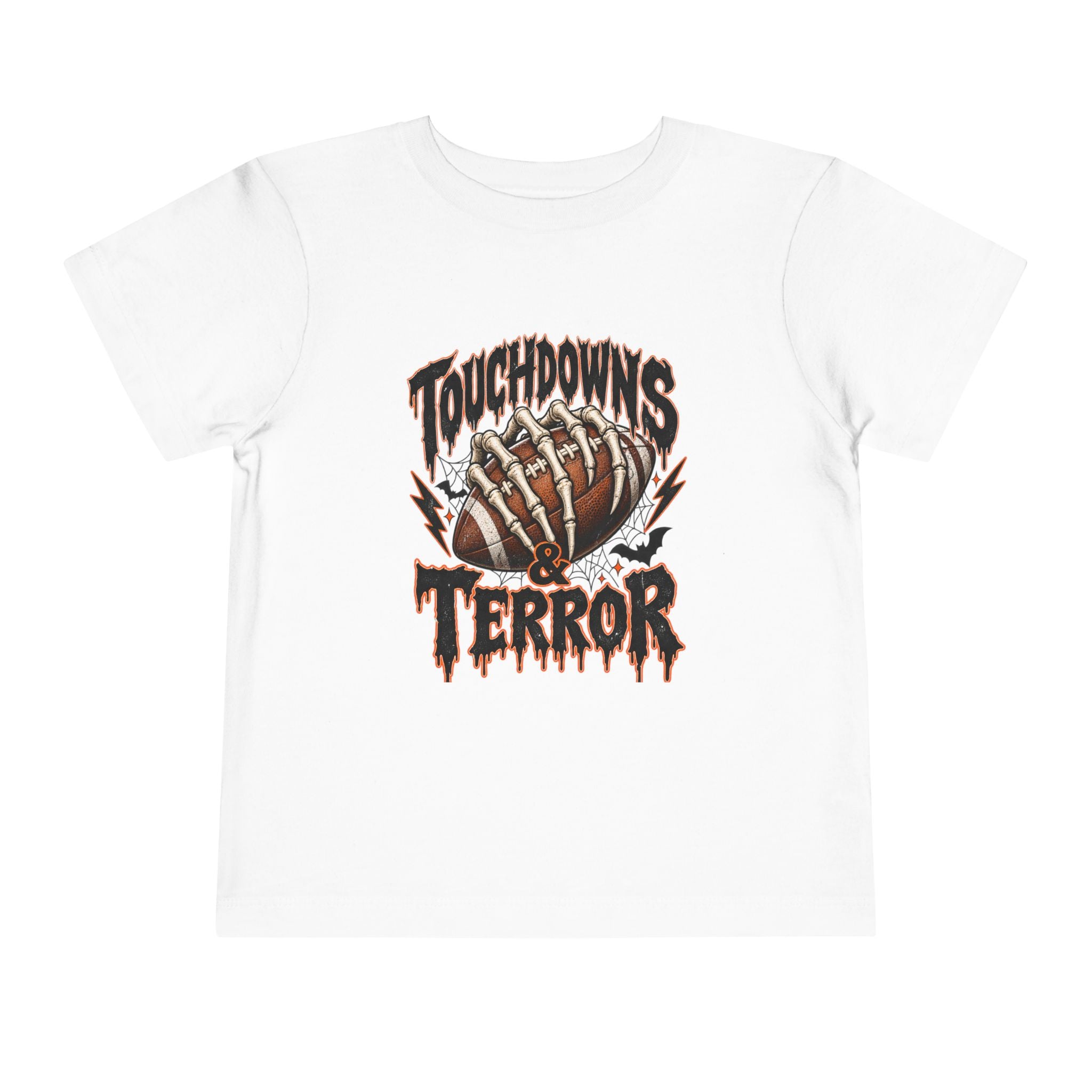 Toddler Tee — "Touchdowns & Terror" Football Graphic