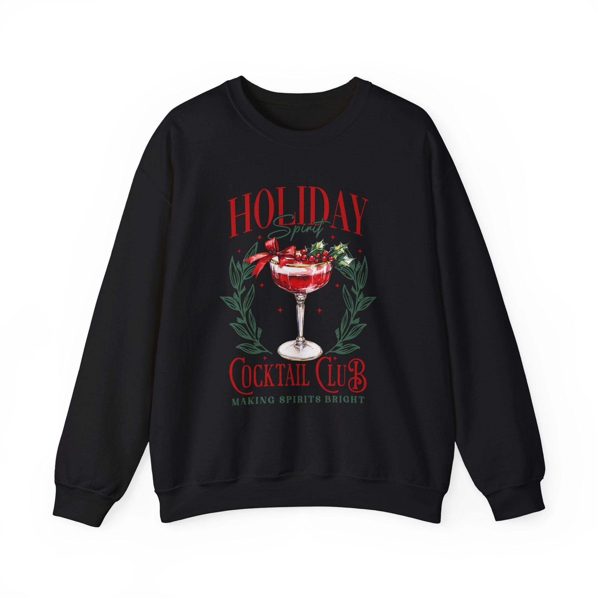 Holiday Cocktail Club Sweatshirt, Christmas Jumper, Festive Winter Top, Xmas Party Shirt, Seasonal Pullover, Celebration Apparel