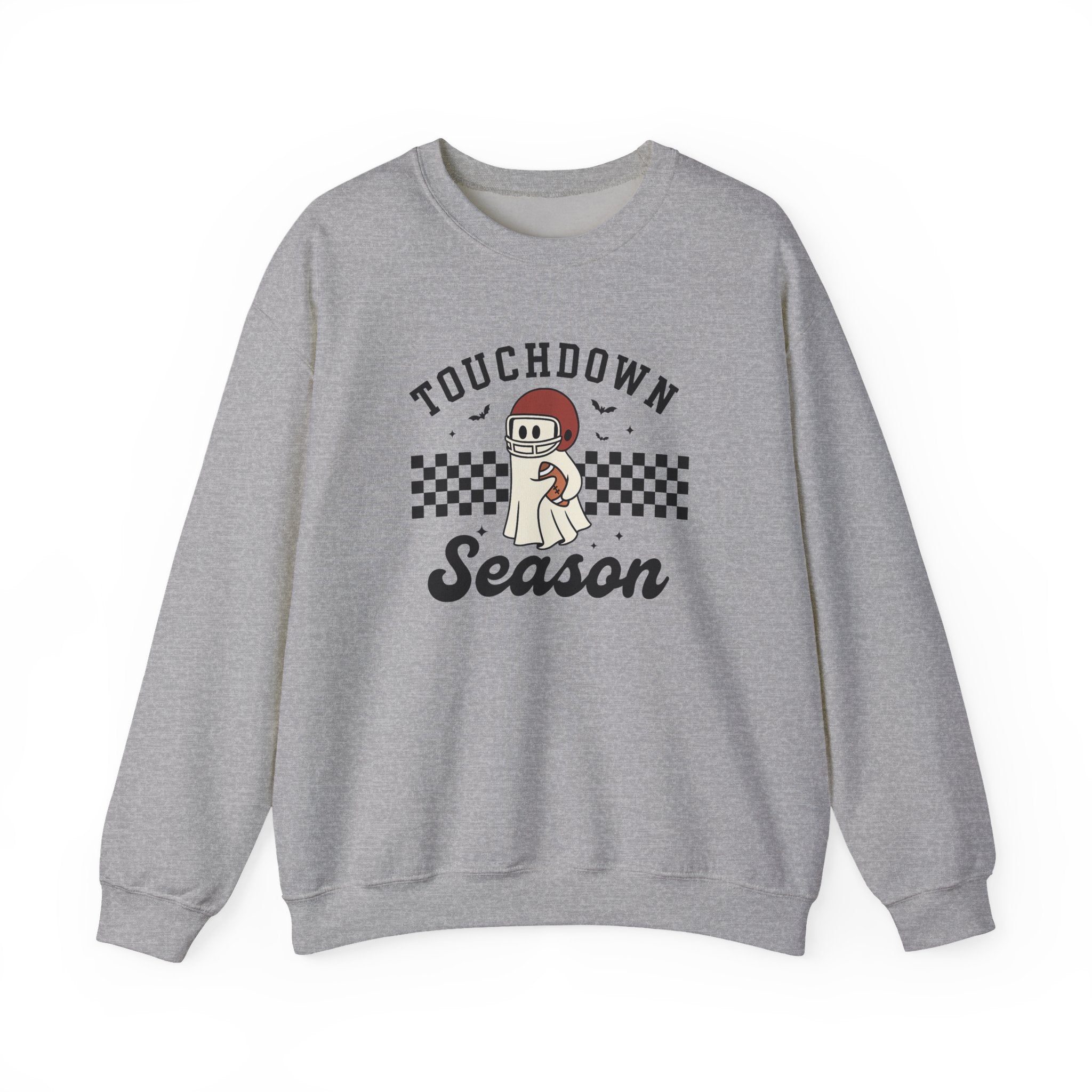 Touchdown Season Crewneck Sweatshirt — Vintage Football Dog Graphic - Boo Crew Boutique