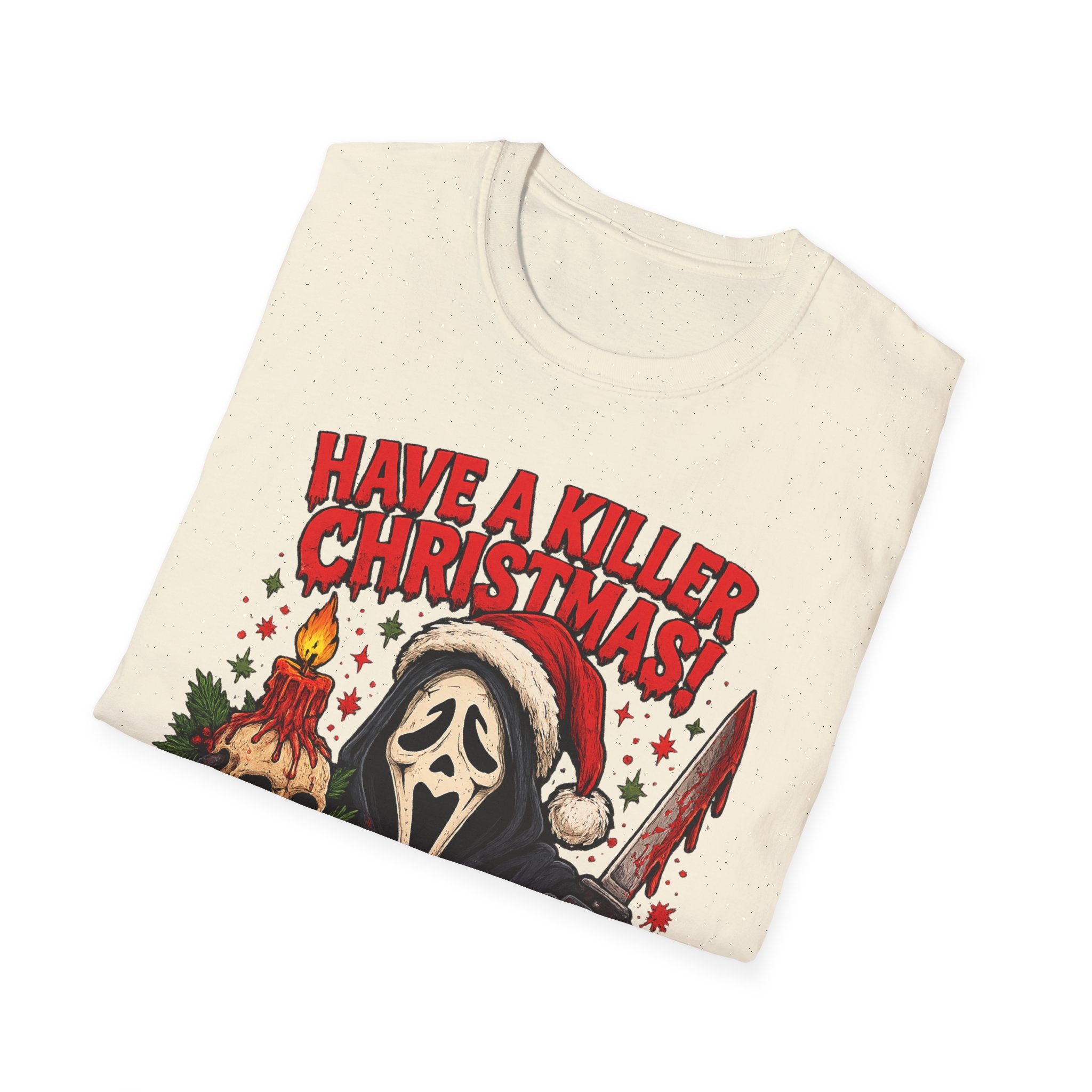 Have a Killer Christmas! Horror Santa T-Shirt — Funny Scream Mask Holiday Tee