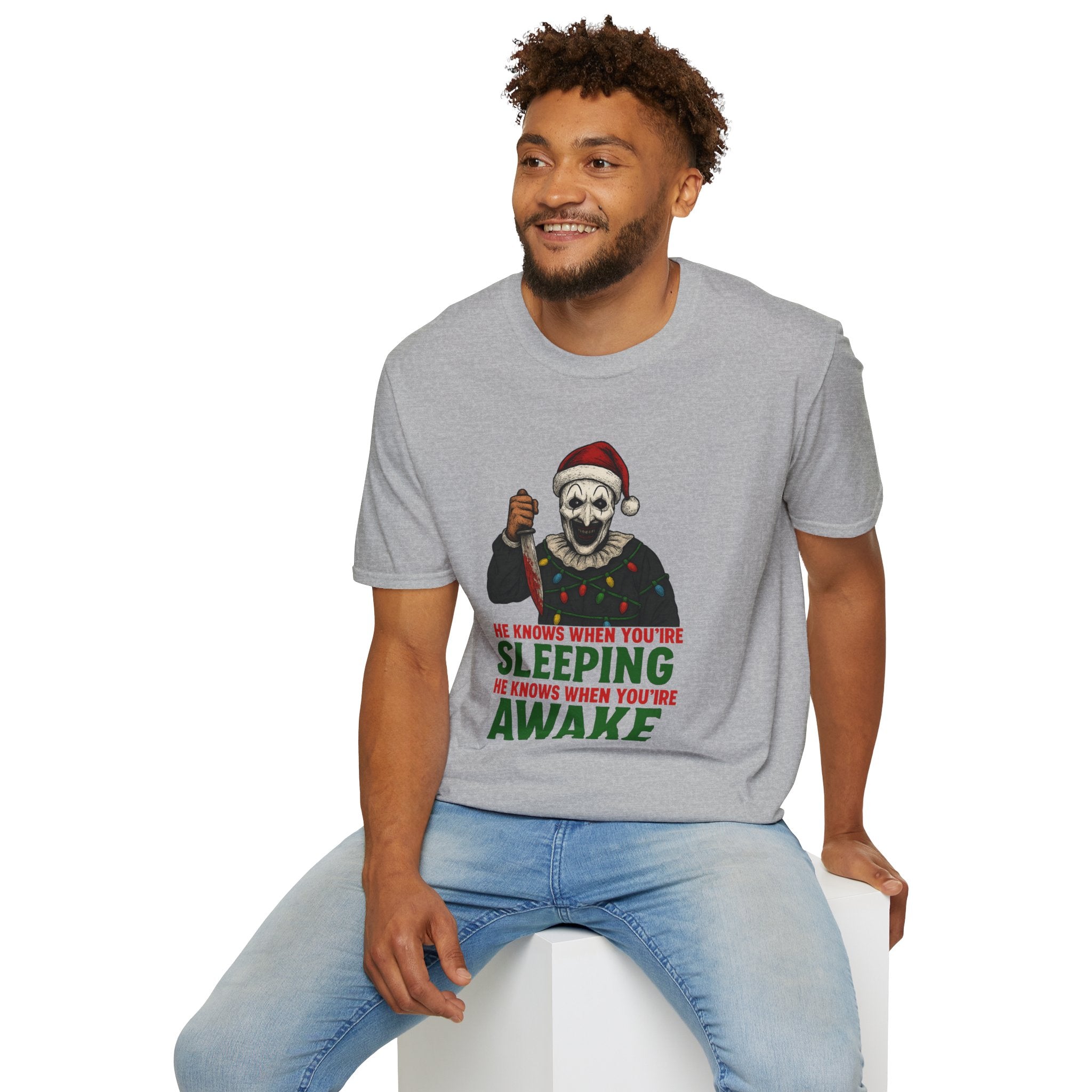 Terrifier Christmas T-Shirt, Christmas Gift, Funny Tee, Santa Vibe, Christmas Horror, Unisex Apparel, Cool Holiday Shirt