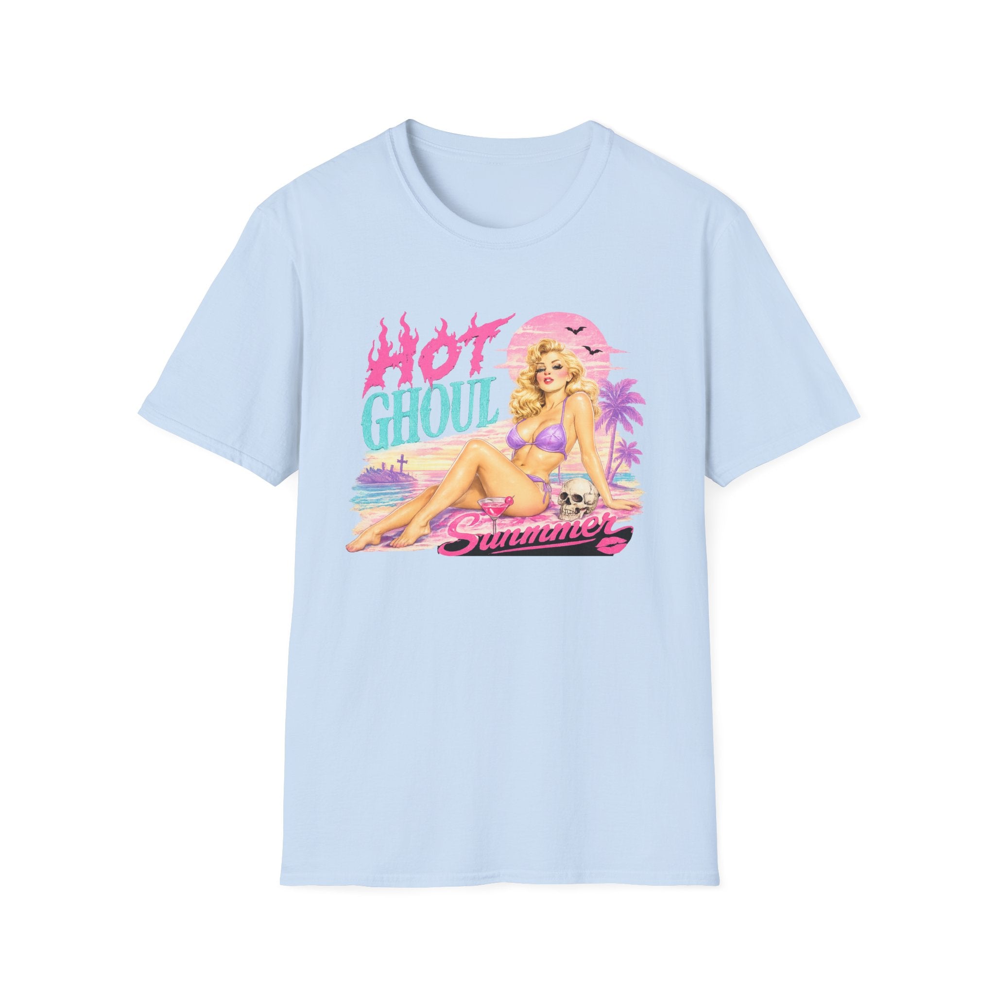 Hot Ghoul Summer T-Shirt — Retro Pinup Halloween Beach Tee - Boo Crew Boutique