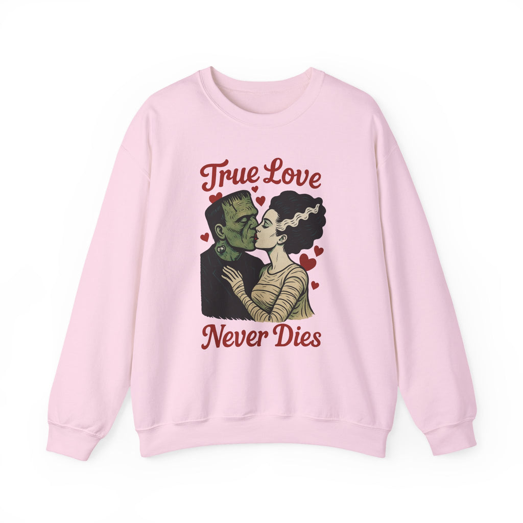 Romantic Horror Sweatshirt - True Love Never Dies, Gift for Valentine's Day, Spooky Valentine's Day - Boo Crew Boutique