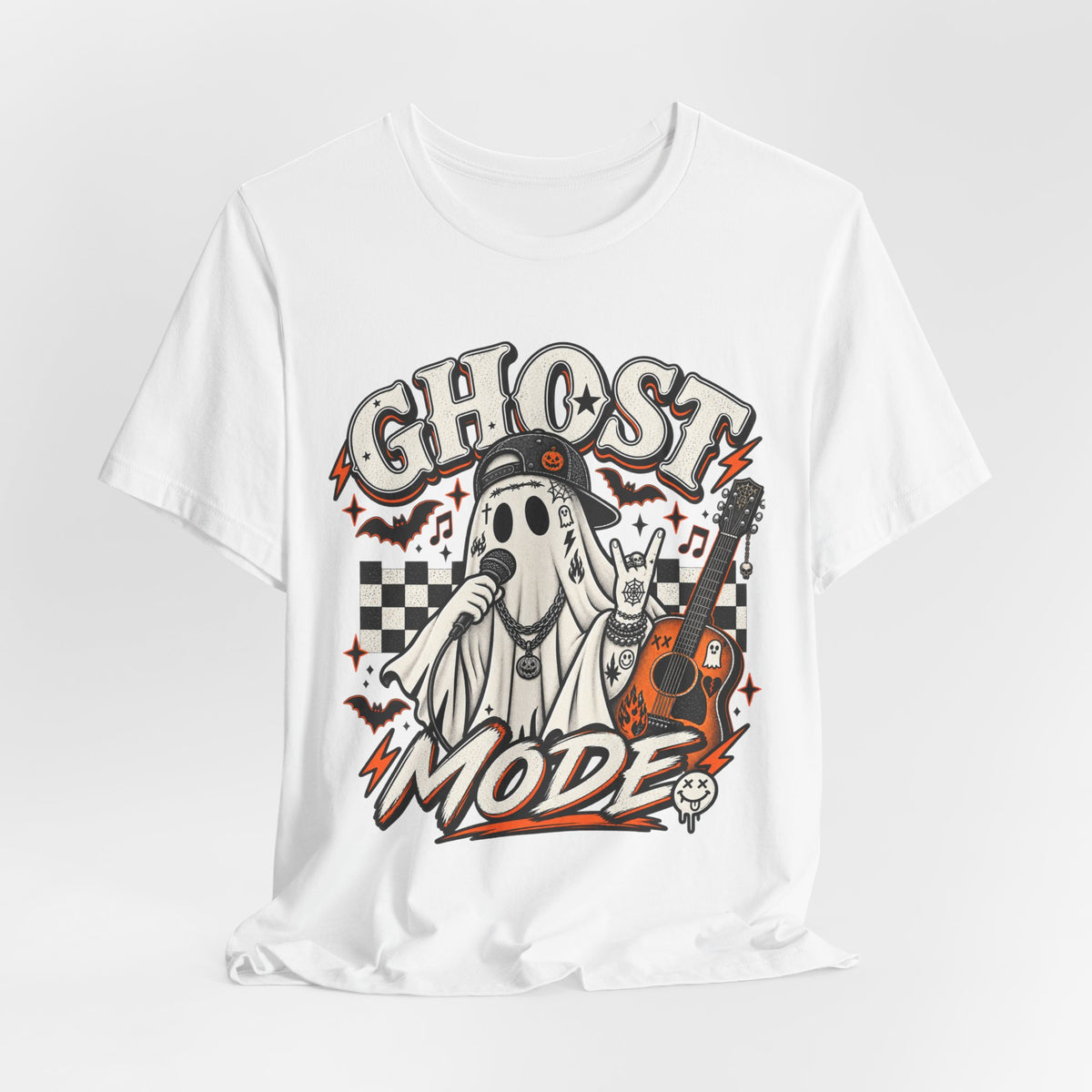 Ghost Mode T-Shirt — Retro Halloween Graphic Tee - Boo Crew Boutique