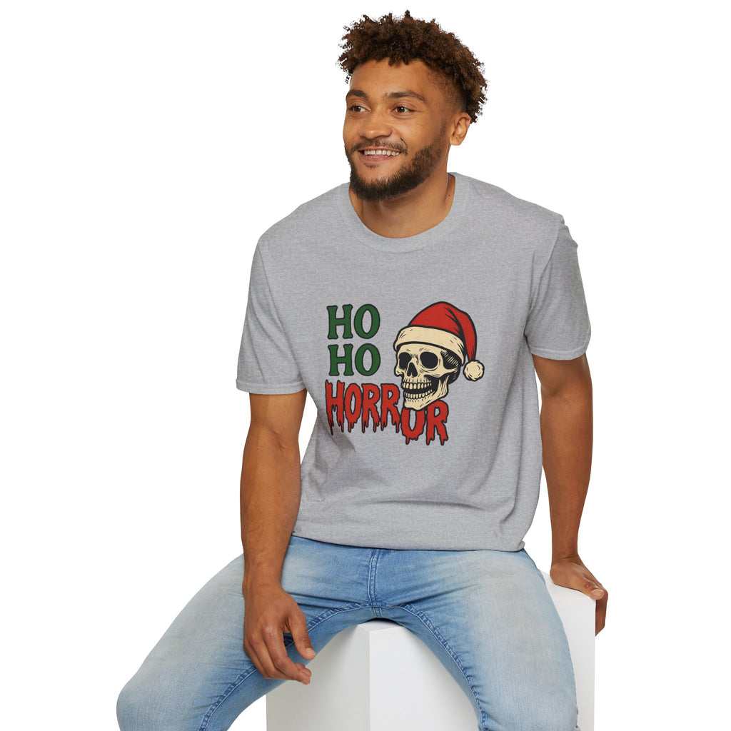 Christmas Horror T-Shirt | Unisex Christmas Tee | Skull Santa Design | Halloween Meets Christmas | Perfect for Parties, Gift Giving