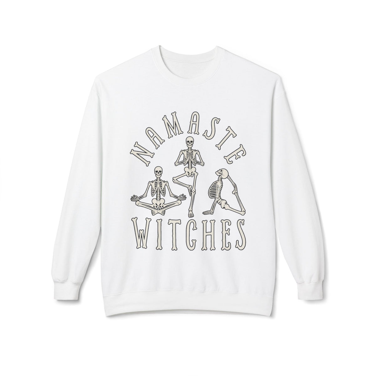 Namaste Witches Halloween Sweatshirt — Skeleton Yoga Crewneck - Boo Crew Boutique