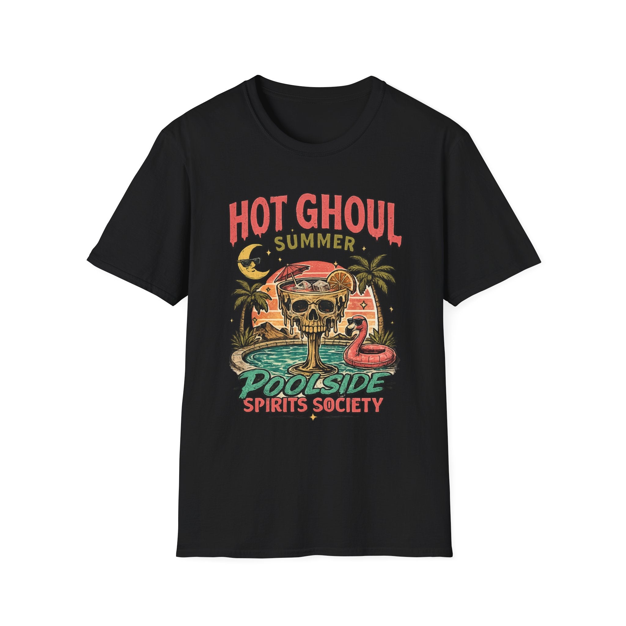 Retro Skull Poolside Graphic Tee - Boo Crew Boutique