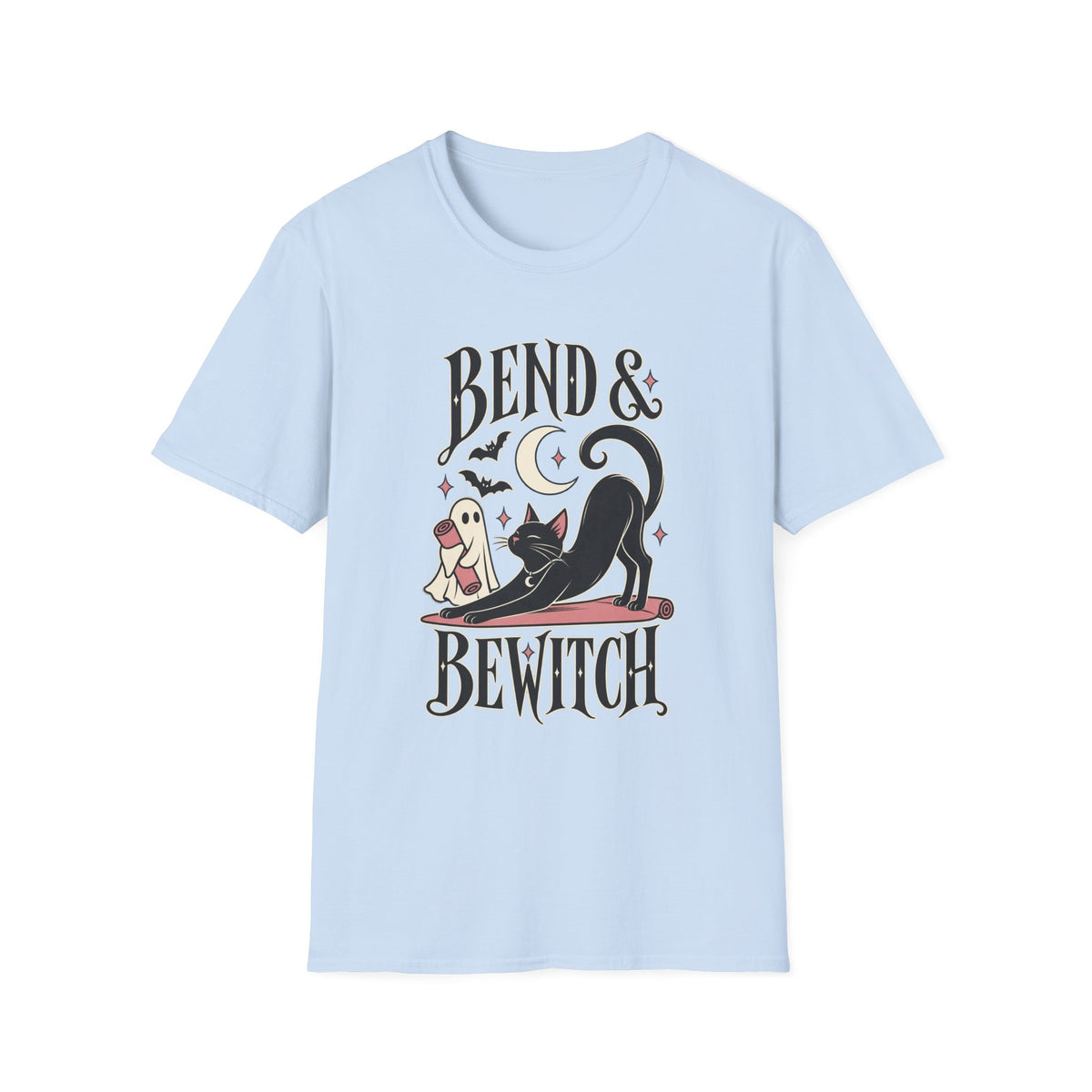 Bend & Bewitch T-Shirt — Cute Witchy Cat Yoga Halloween Tee - Boo Crew Boutique