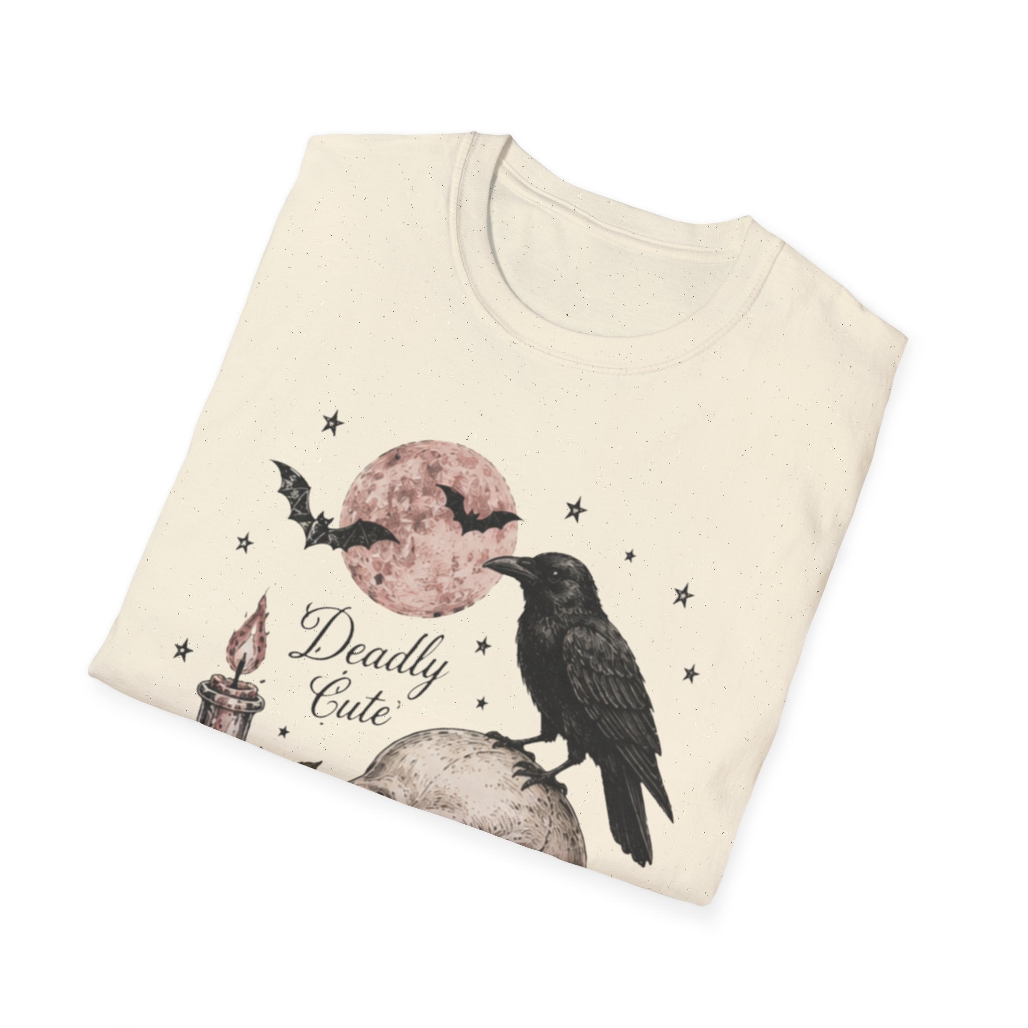 Deadly Cute Crow & Skull Graphic T-Shirt