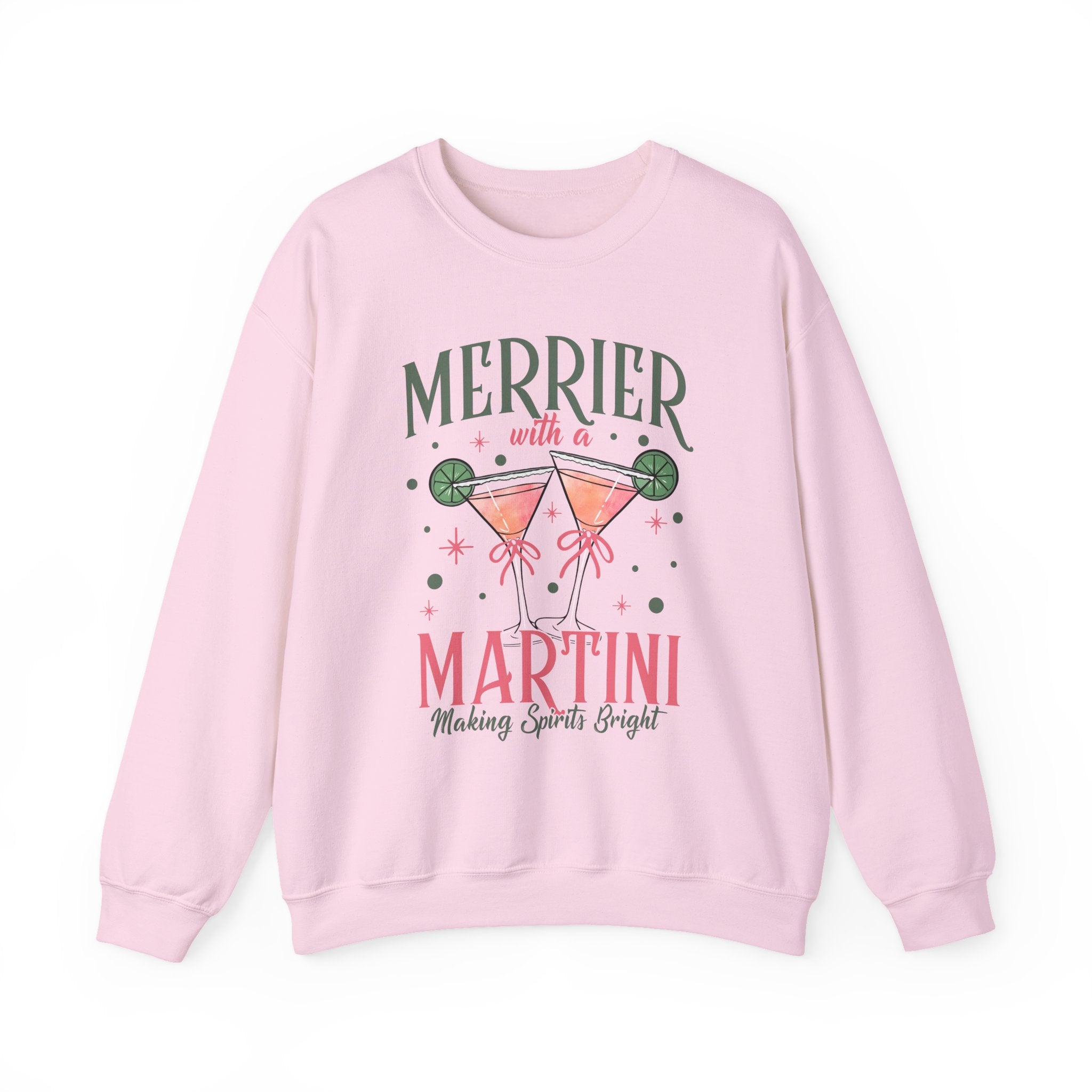 Merrier With a Martini sweatshirt | Holiday cocktail graphic sweatshirt, Women's Cocktail Wear