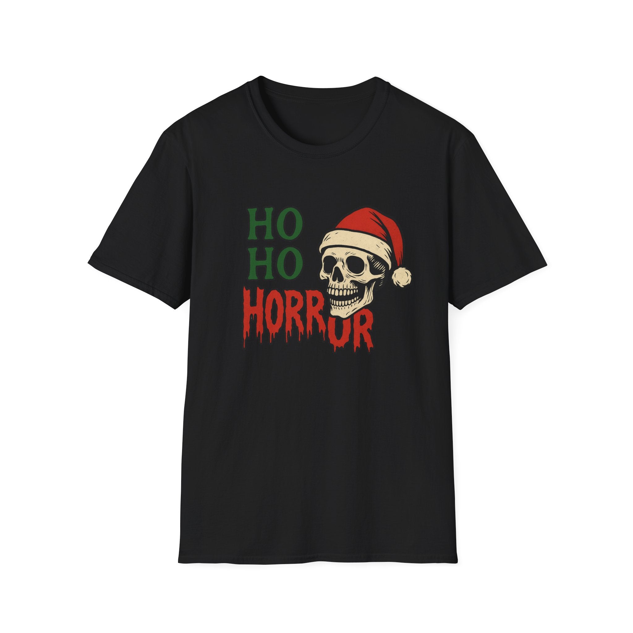 Christmas Horror T-Shirt | Unisex Christmas Tee | Skull Santa Design | Halloween Meets Christmas | Perfect for Parties, Gift Giving