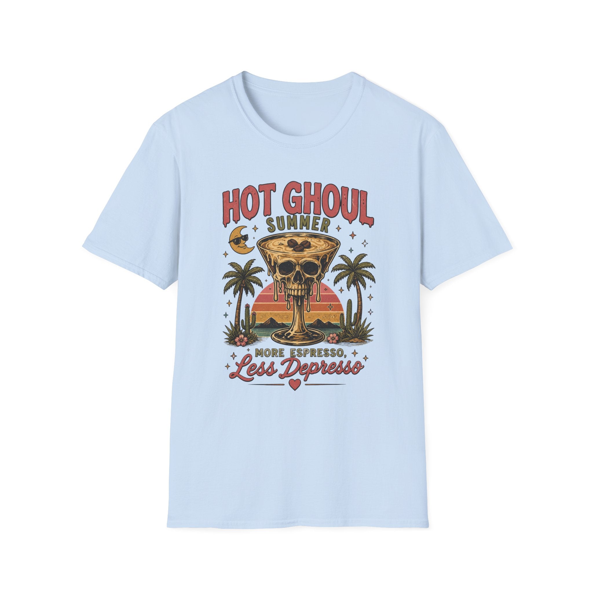 More Espresso Less Depresso Skull & Palm Tee - Boo Crew Boutique