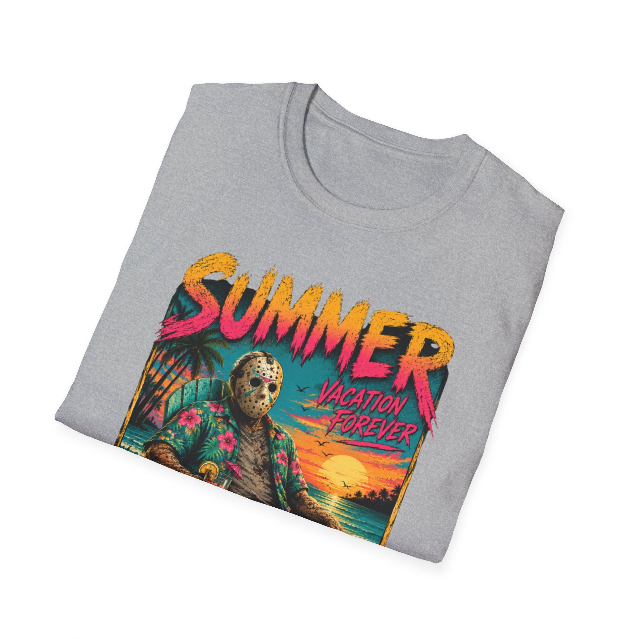 Summer Vacation Forever T-Shirt — Retro Tropical Horror Graphic - Boo Crew Boutique