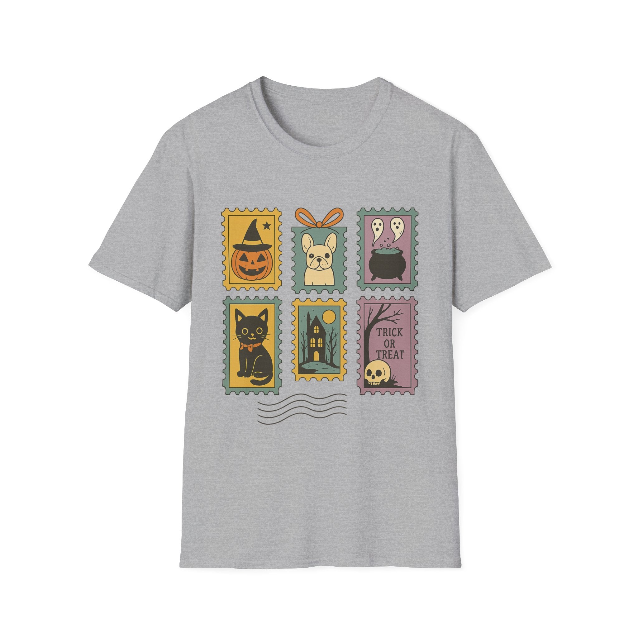 Halloween Stamps T-Shirt — Cute Halloween Postage Graphic Tee (Trick or Treat) - Boo Crew Boutique
