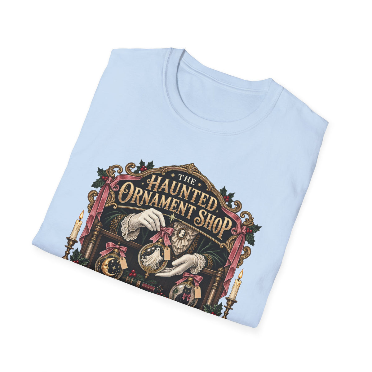 Haunted Ornament Shop T-Shirt — Vintage Halloween Horror Graphic Tee - Boo Crew Boutique