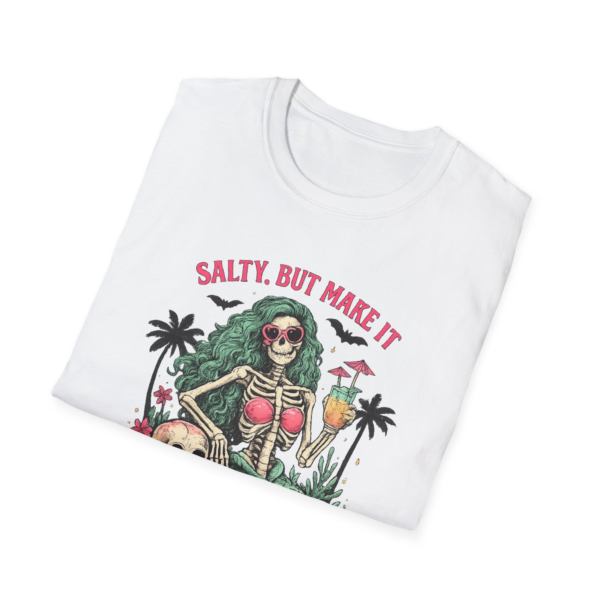 Salty But Make It Spooky Skeleton Mermaid Tee - Boo Crew Boutique