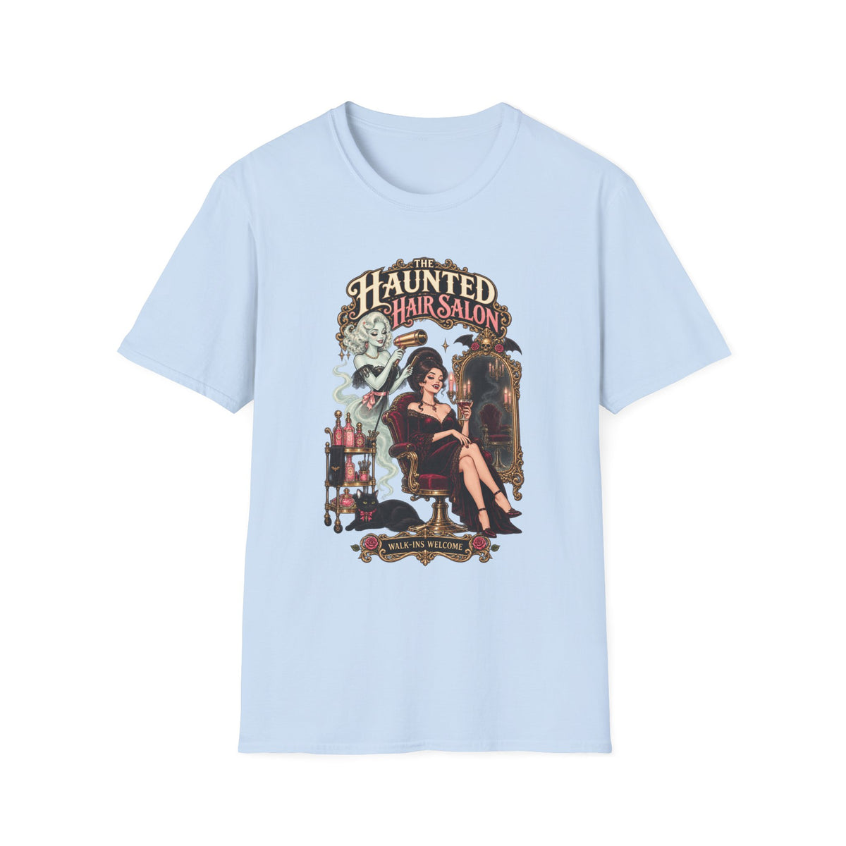Haunted Hair Salon Tee — Retro Gothic Beauty Graphic - Boo Crew Boutique