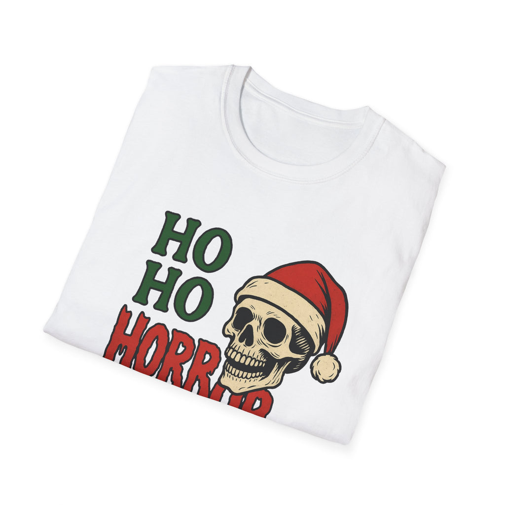 Christmas Horror T-Shirt | Unisex Christmas Tee | Skull Santa Design | Halloween Meets Christmas | Perfect for Parties, Gift Giving