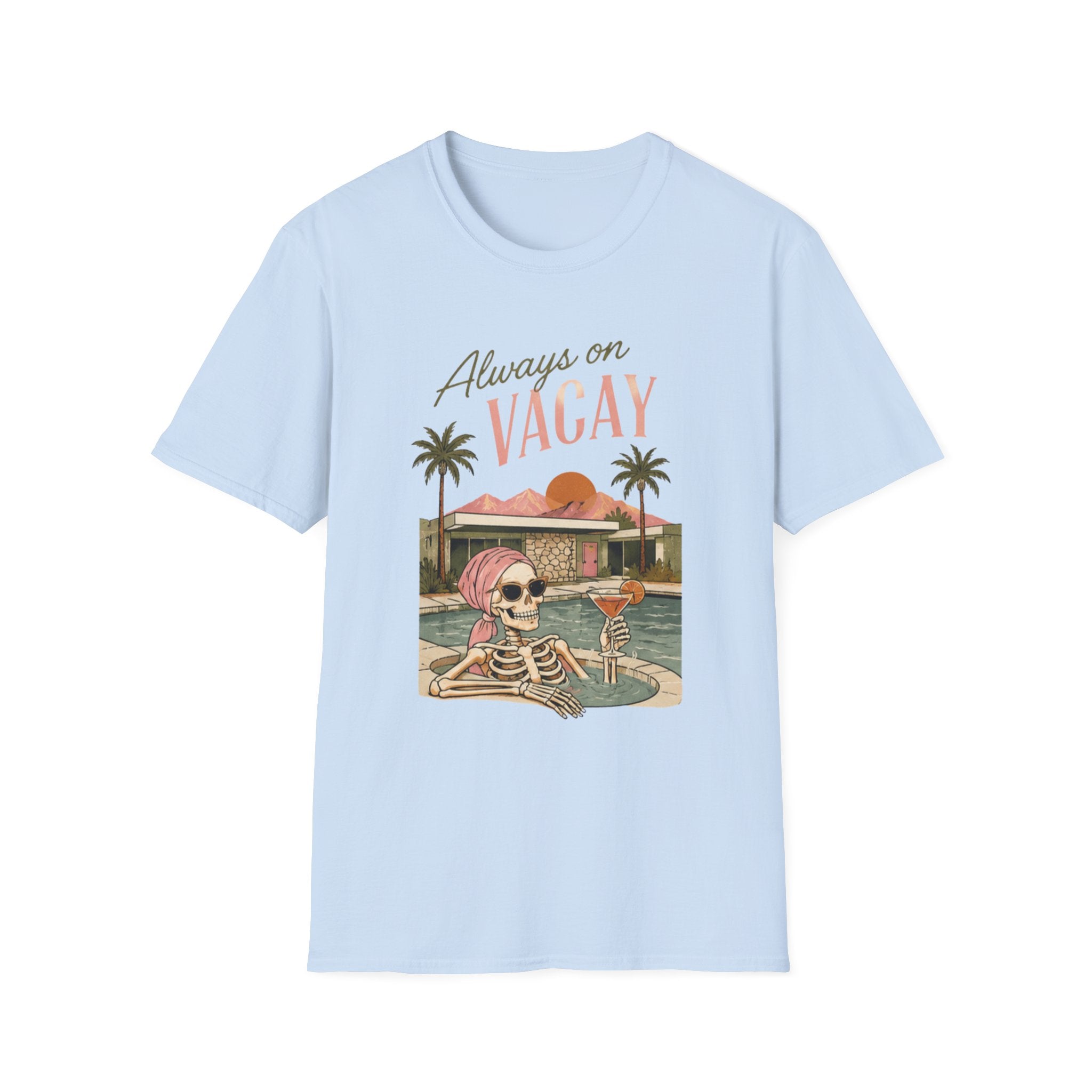 Always On Vacay T-Shirt — Retro Palm Tree Vacation Tee - Boo Crew Boutique