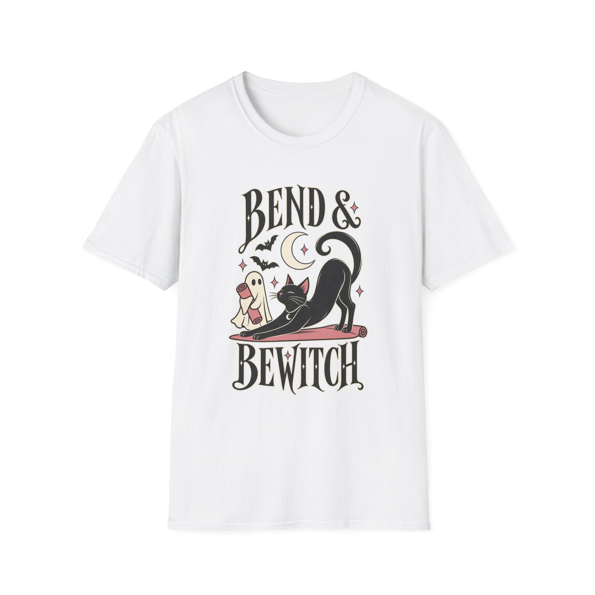 Bend & Bewitch T-Shirt — Cute Witchy Cat Yoga Halloween Tee - Boo Crew Boutique