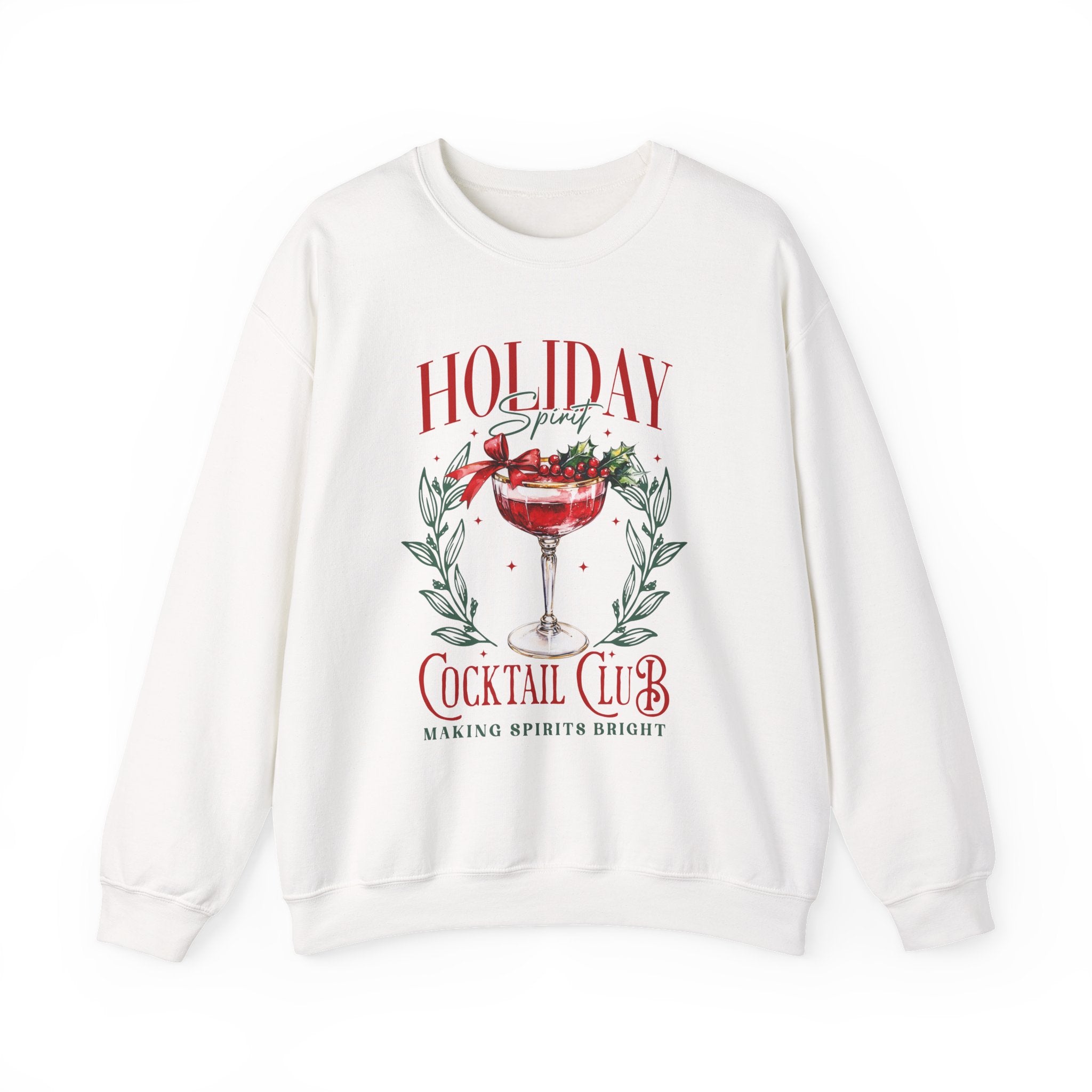Holiday Cocktail Club Sweatshirt, Christmas Jumper, Festive Winter Top, Xmas Party Shirt, Seasonal Pullover, Celebration Apparel