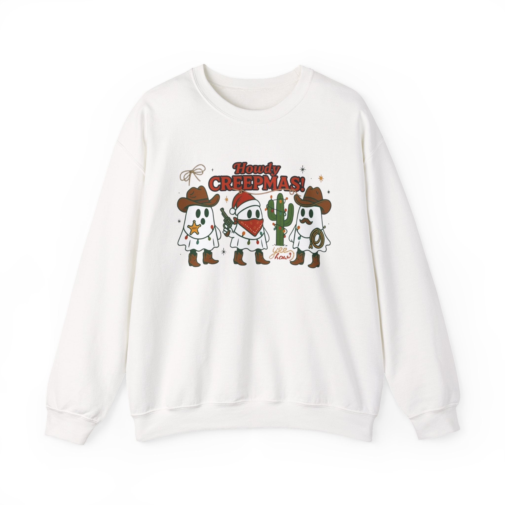 Howdy Christmas ghosts crewneck Sweatshirt | Western cowboy holiday design, Creepmas Attire - Boo Crew Boutique