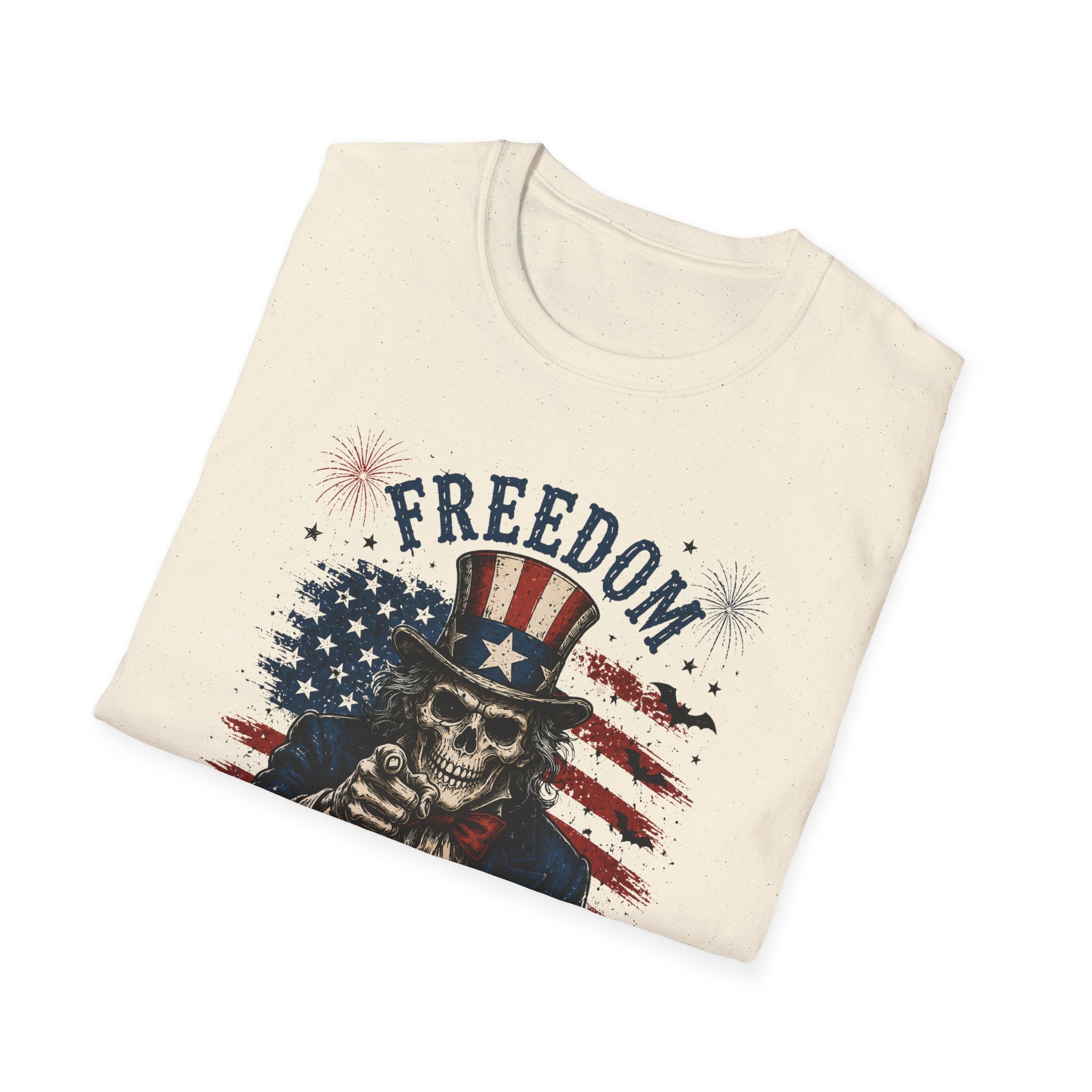 Freedom Isn't Free Skull T-Shirt – Patriotic American Flag Graphic Tee - Boo Crew Boutique