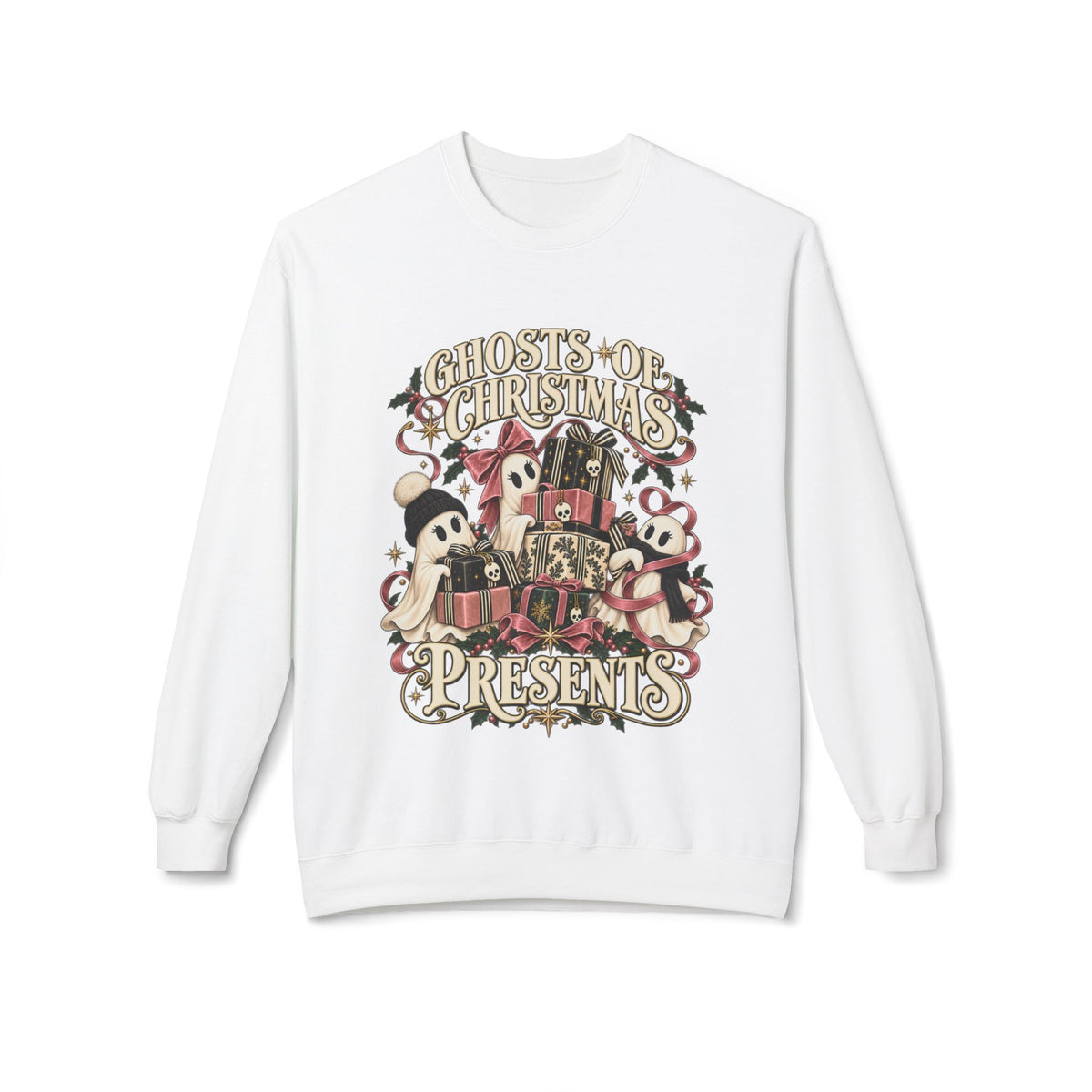 Ghosts of Christmas Presents Holiday Crewneck Sweatshirt - Boo Crew Boutique