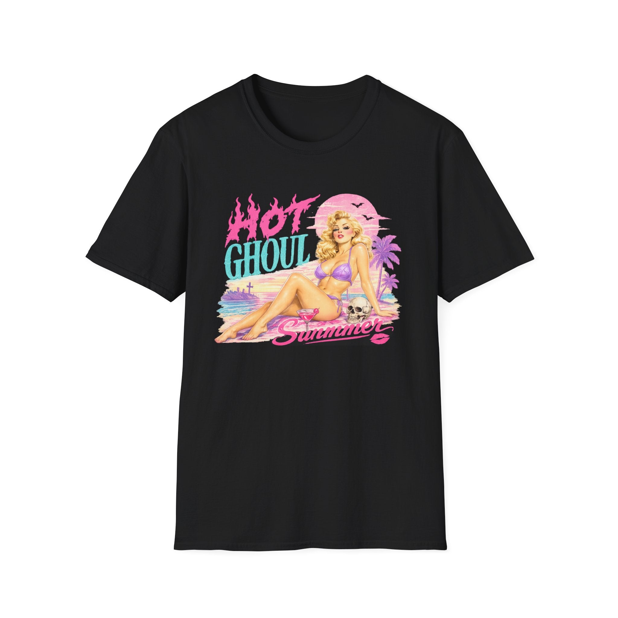 Hot Ghoul Summer T-Shirt — Retro Pinup Halloween Beach Tee - Boo Crew Boutique