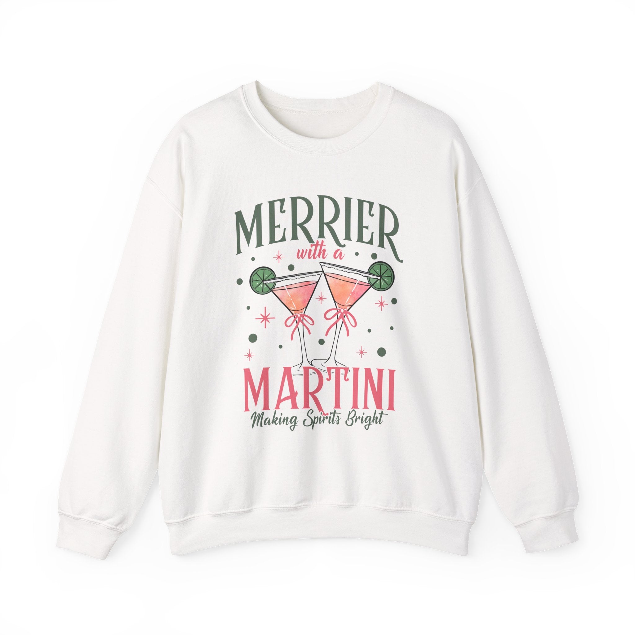 Merrier With a Martini sweatshirt | Holiday cocktail graphic sweatshirt, Women's Cocktail Wear
