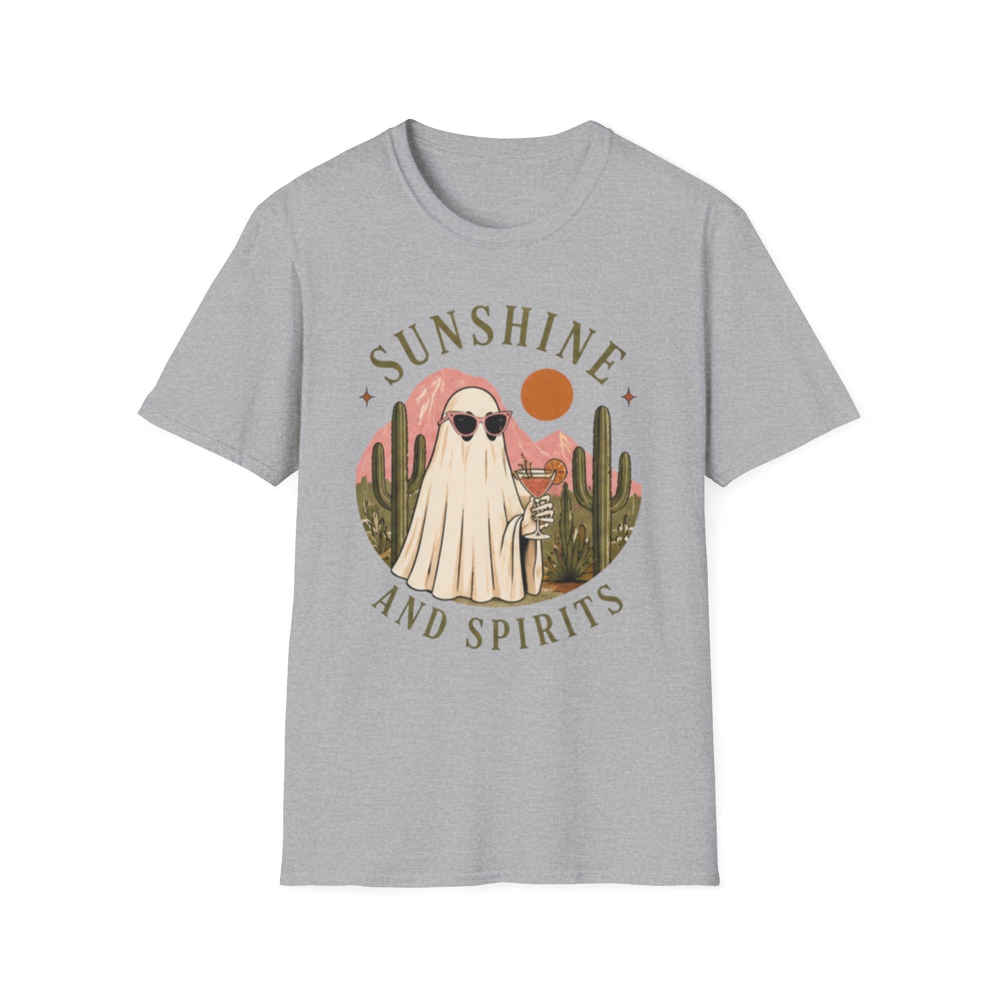 Sunshine and Spirits T-Shirt — Cute Desert Ghost Graphic Tee - Boo Crew Boutique