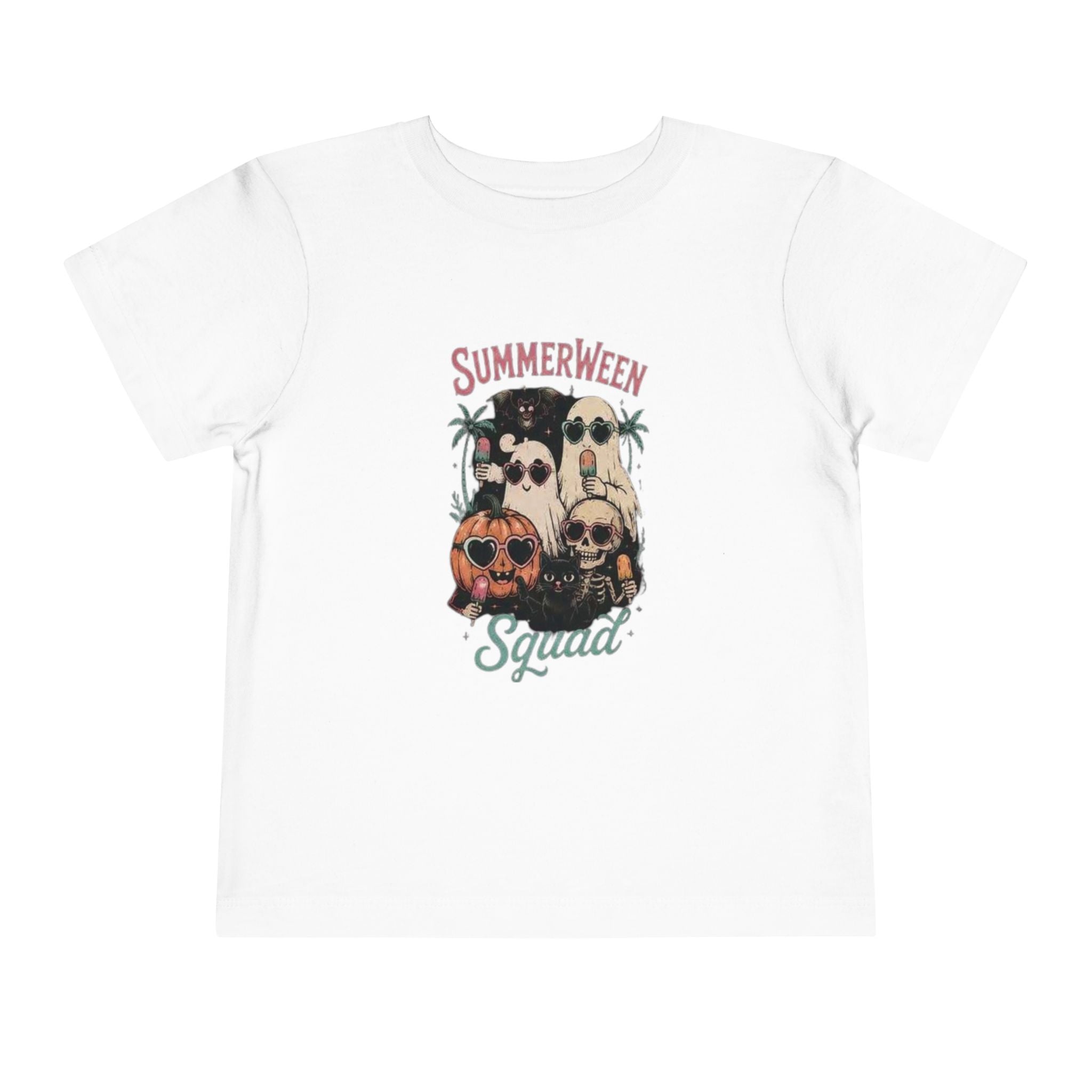 Toddler Tee — "Summerween Squad" Cute Halloween Puppy Pumpkin Design - Boo Crew Boutique