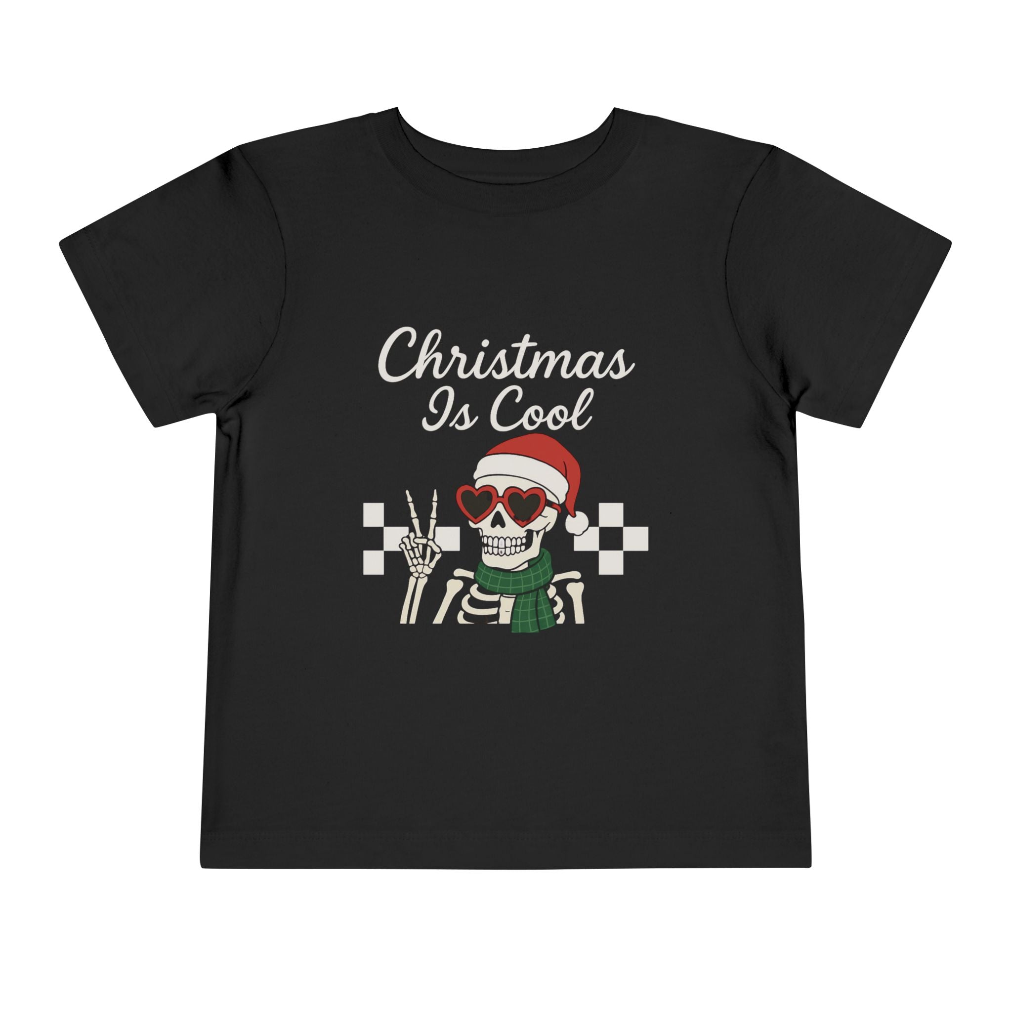 Toddler Skeleton Christmas Tee, Fun Kids Holiday Shirt, Cute Toddler Christmas Apparel, Halloween and Christmas Gift, Festive Toddler Wear
