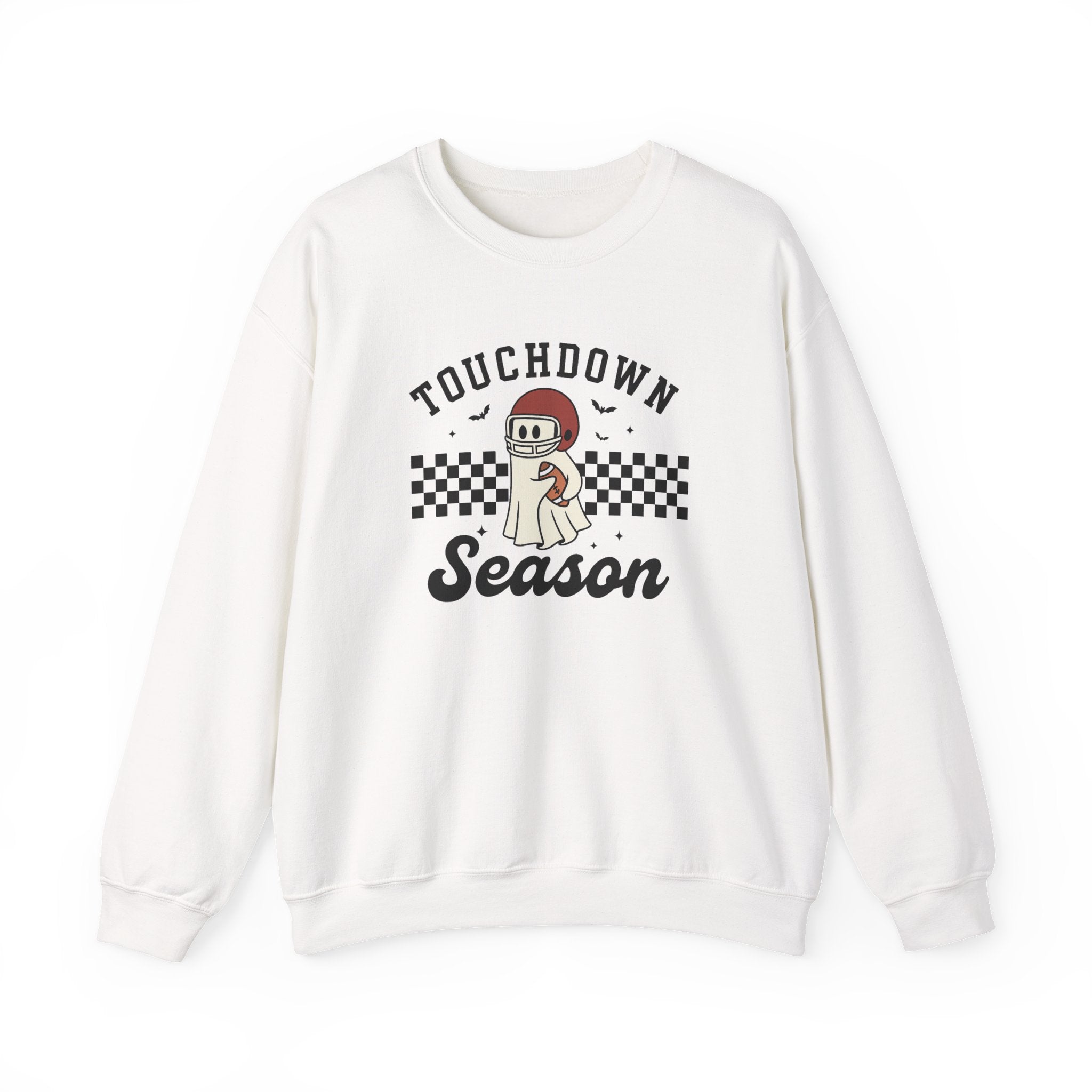 Touchdown Season Crewneck Sweatshirt — Vintage Football Dog Graphic - Boo Crew Boutique