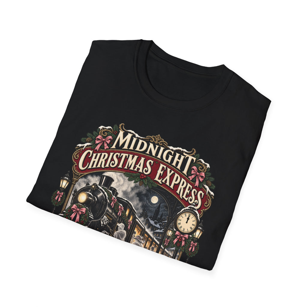 Midnight Christmas Express T-Shirt — Last Train Before Dawn Holiday Tee
