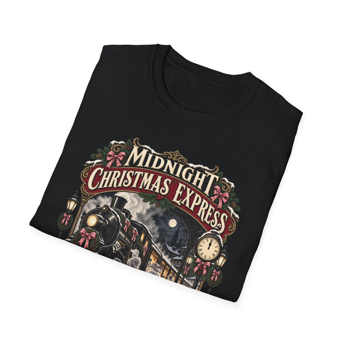 Midnight Christmas Express T-Shirt — Last Train Before Dawn Holiday Tee
