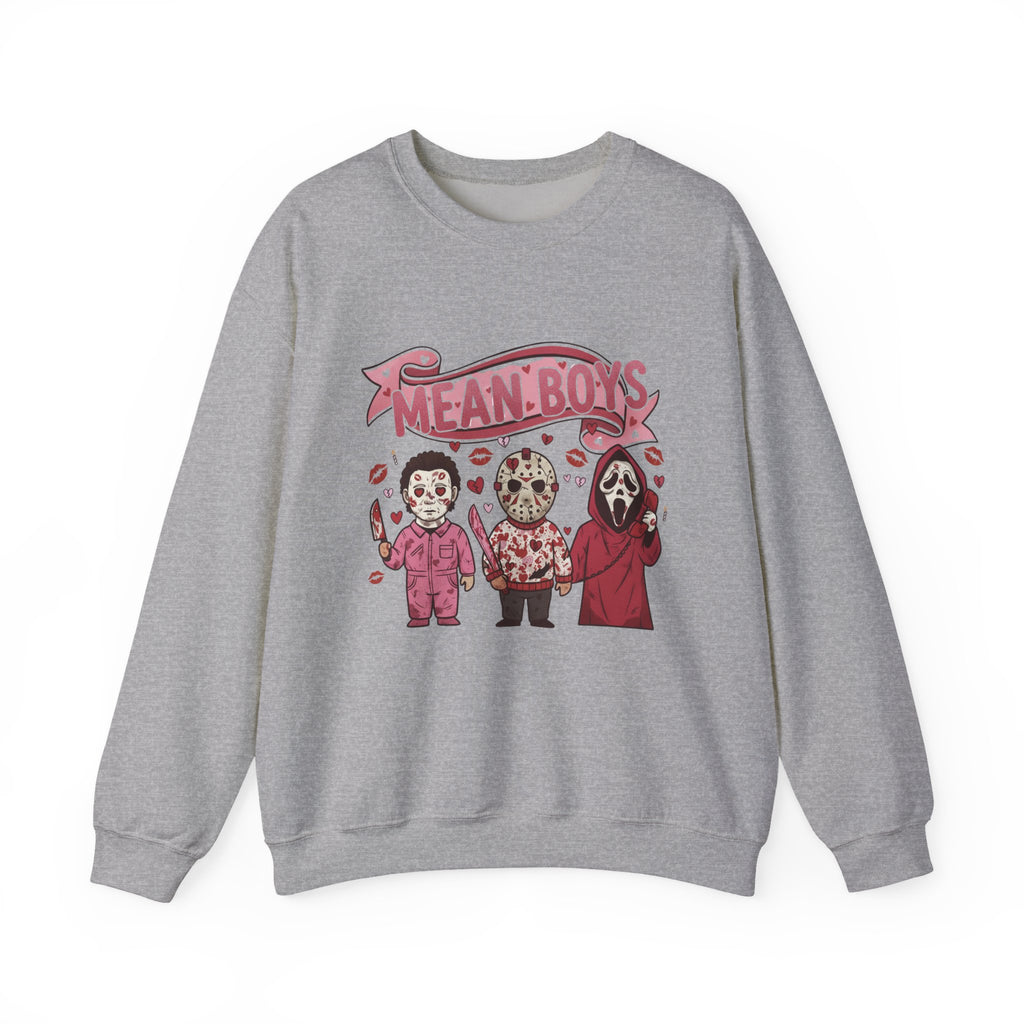 Mean Boys horror trio Sweatshirt | Jason Vorhees, Michael Myers, Ghostface Valentine's Attire, Gift for Horror Fan - Boo Crew Boutique