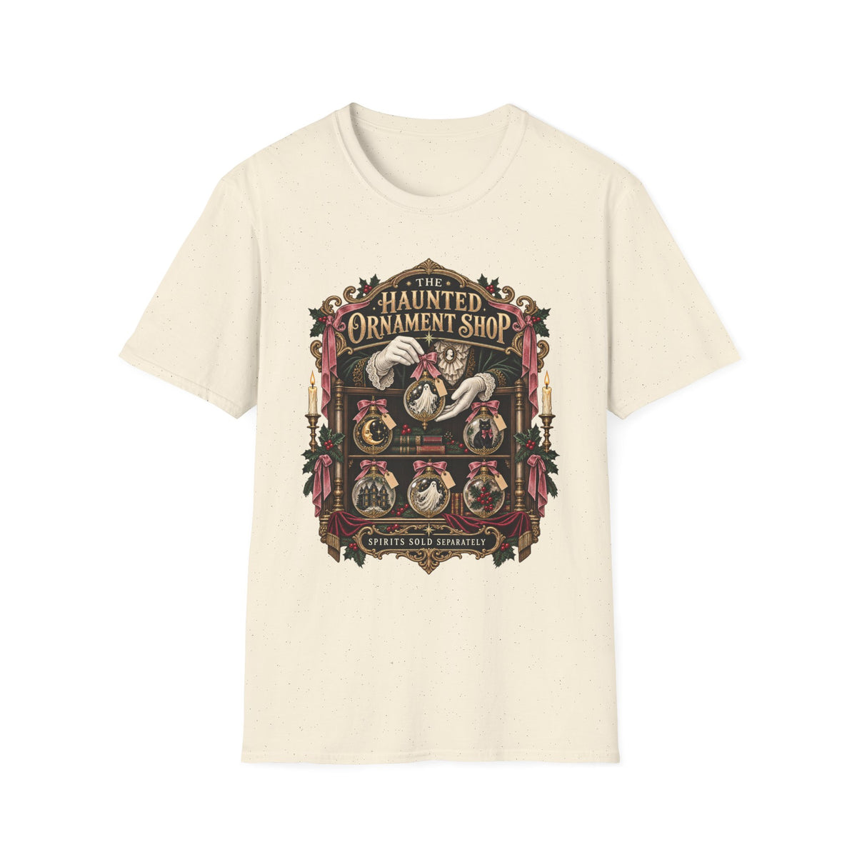 Haunted Ornament Shop T-Shirt — Vintage Halloween Horror Graphic Tee - Boo Crew Boutique