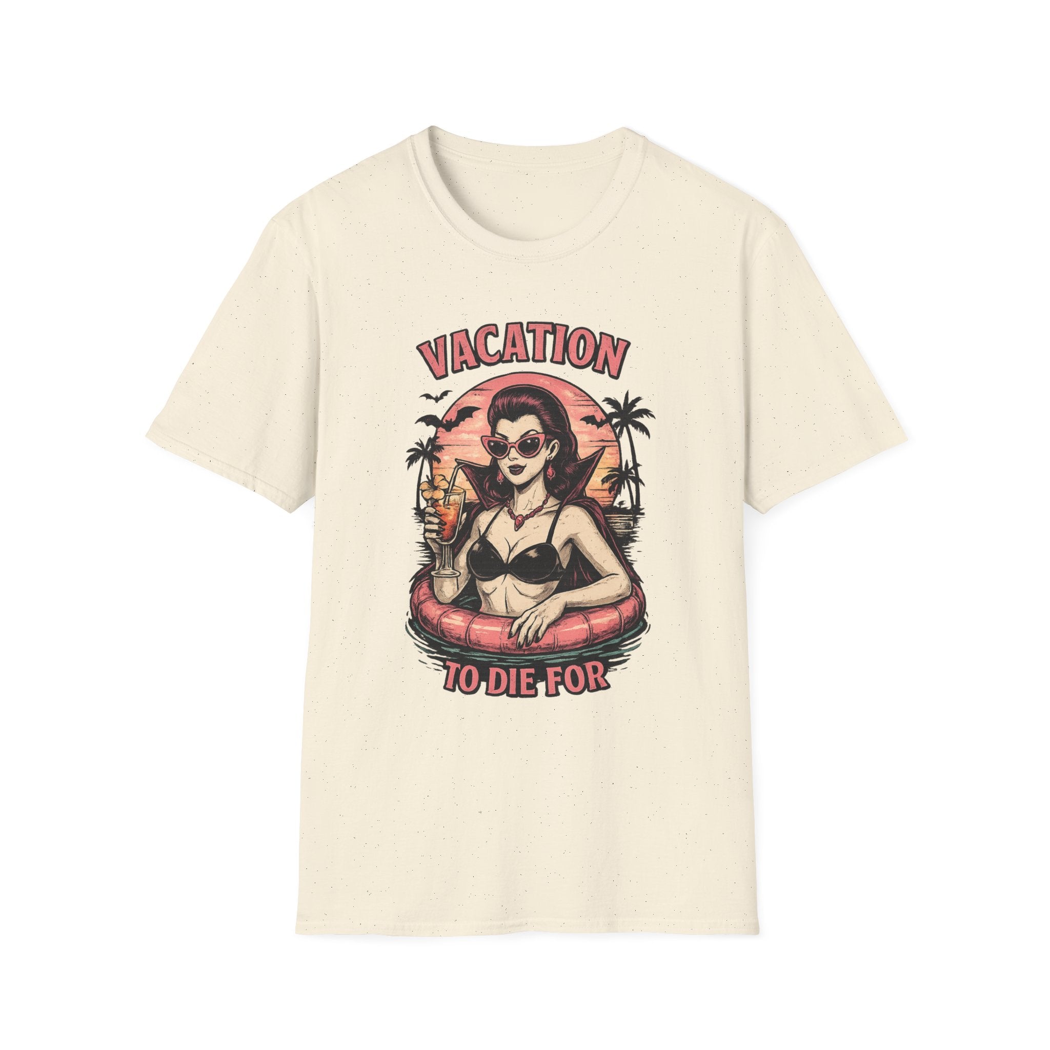 Vacation To Die For T‑Shirt — Retro Pinup Beach Graphic Tee - Boo Crew Boutique