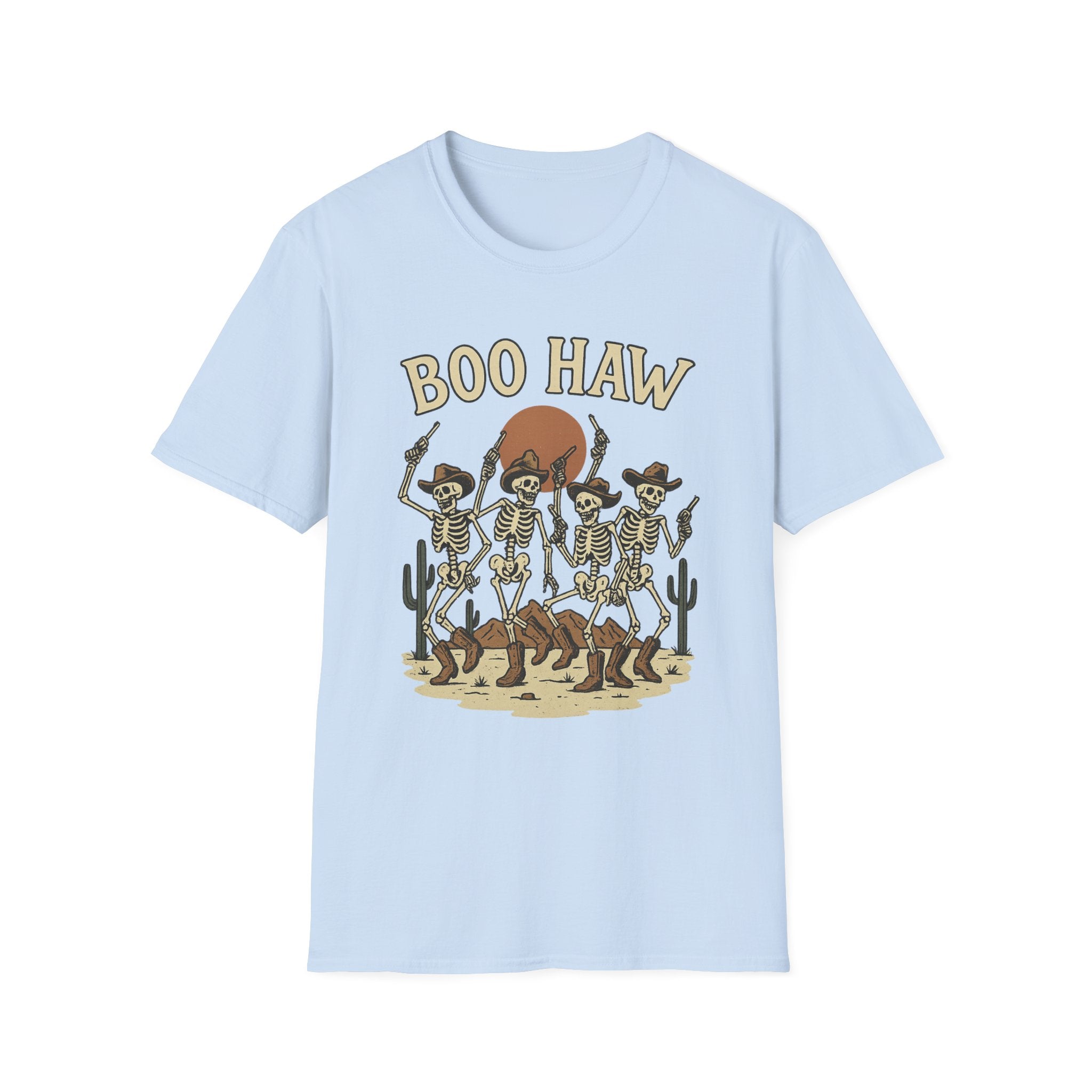 Boo Haw Skeleton Cowboys T-Shirt — Halloween Western Skeleton Dance Tee