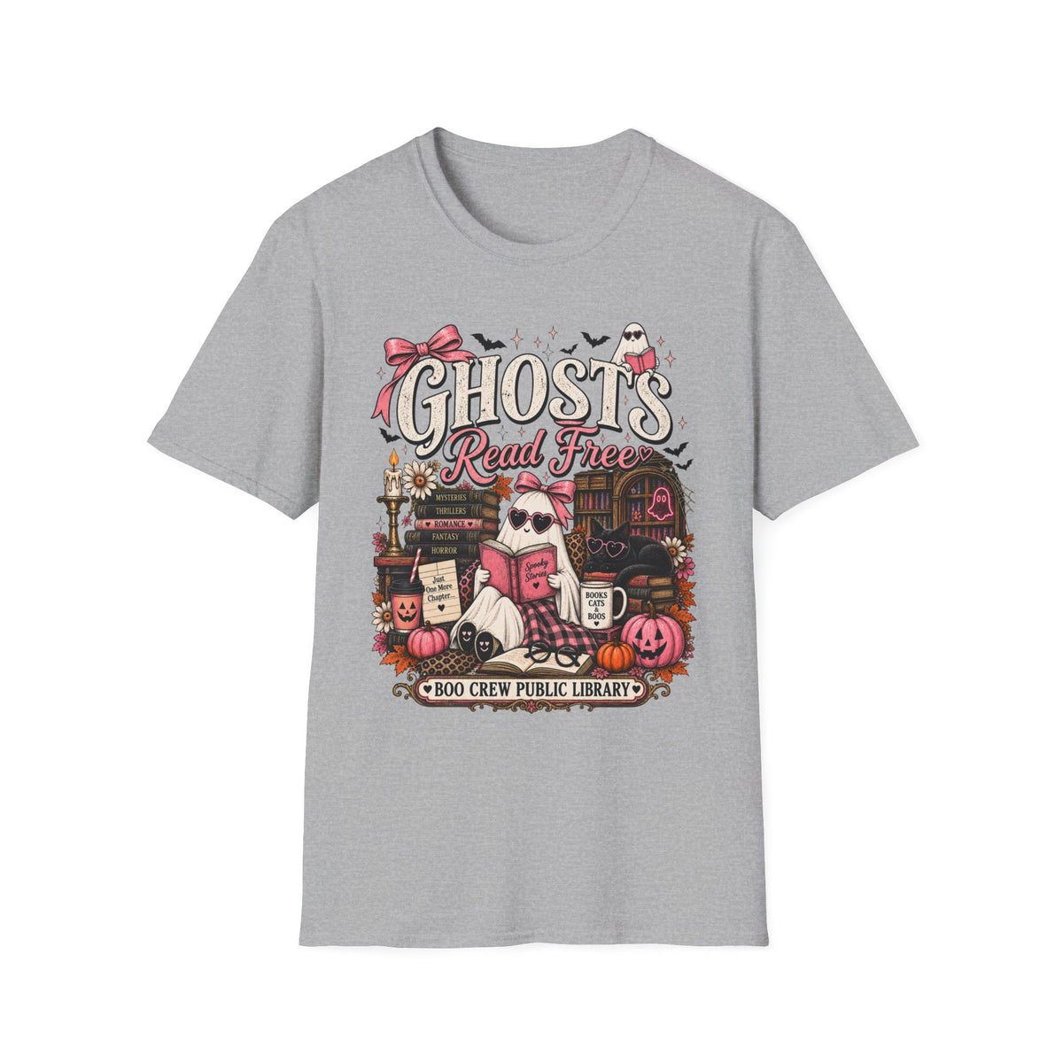 Ghosts Read Free T-Shirt — Cute Halloween Bookish Tee - Boo Crew Boutique