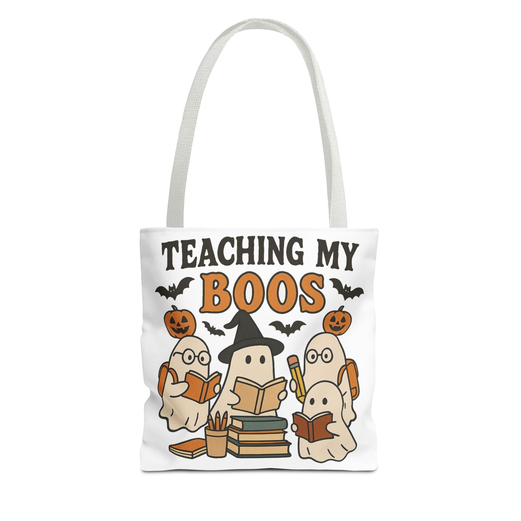 Halloween Teacher Tote Bag - "Teaching My Boos" Cute Ghosts Classroom Book Bag - Boo Crew Boutique