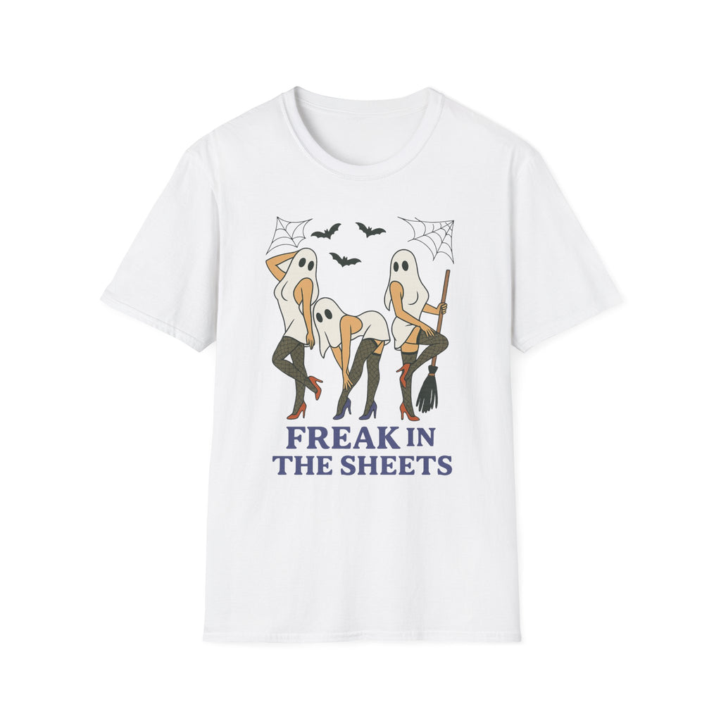 Freak in the Sheets Halloween T-Shirt — Funny Ghost Costume Party Tee - Boo Crew Boutique