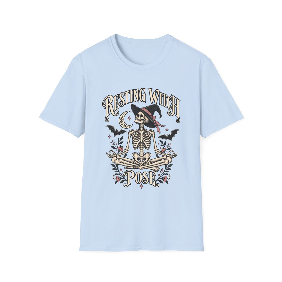 Resting Witch Face Skeleton Yoga Halloween T-Shirt - Boo Crew Boutique