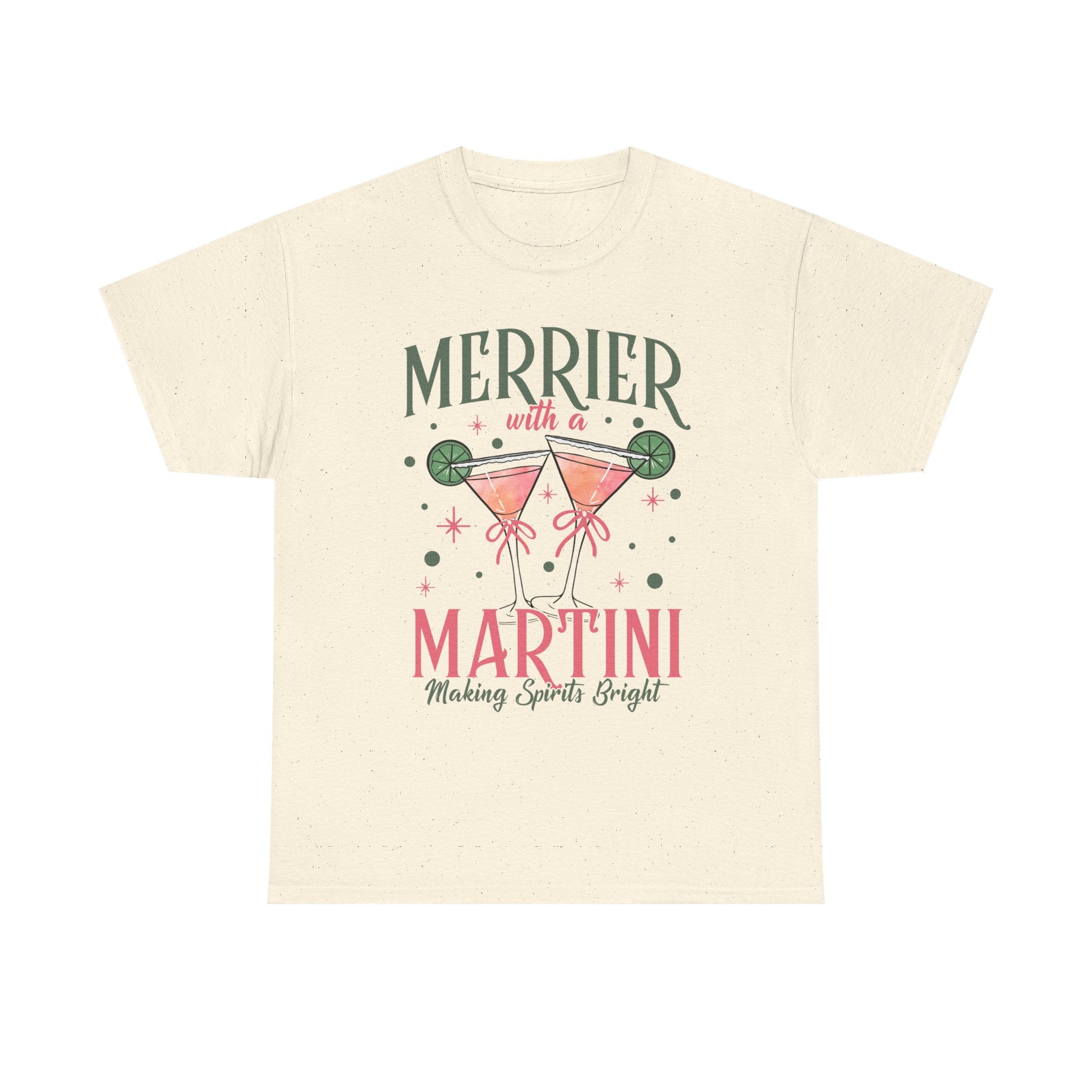 Merrier With a Martini T-Shirt | Holiday Cocktail Tee