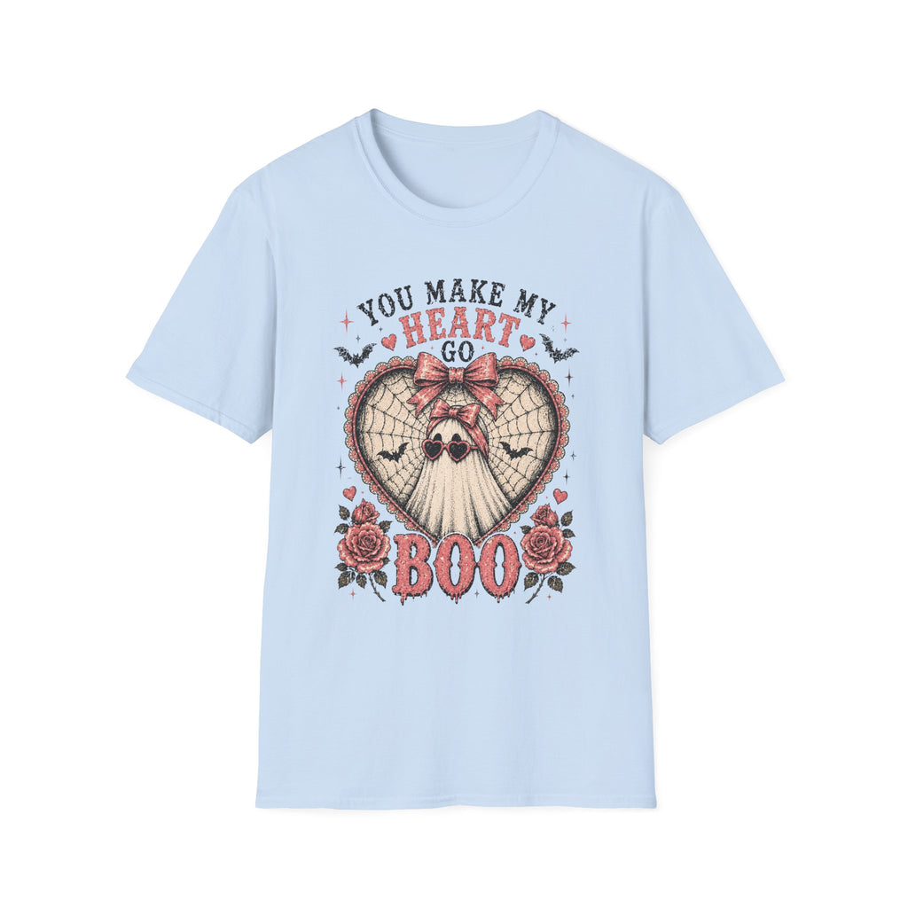You Make My Heart Go Boo T-Shirt — Cute Gothic Halloween Graphic Tee - Boo Crew Boutique