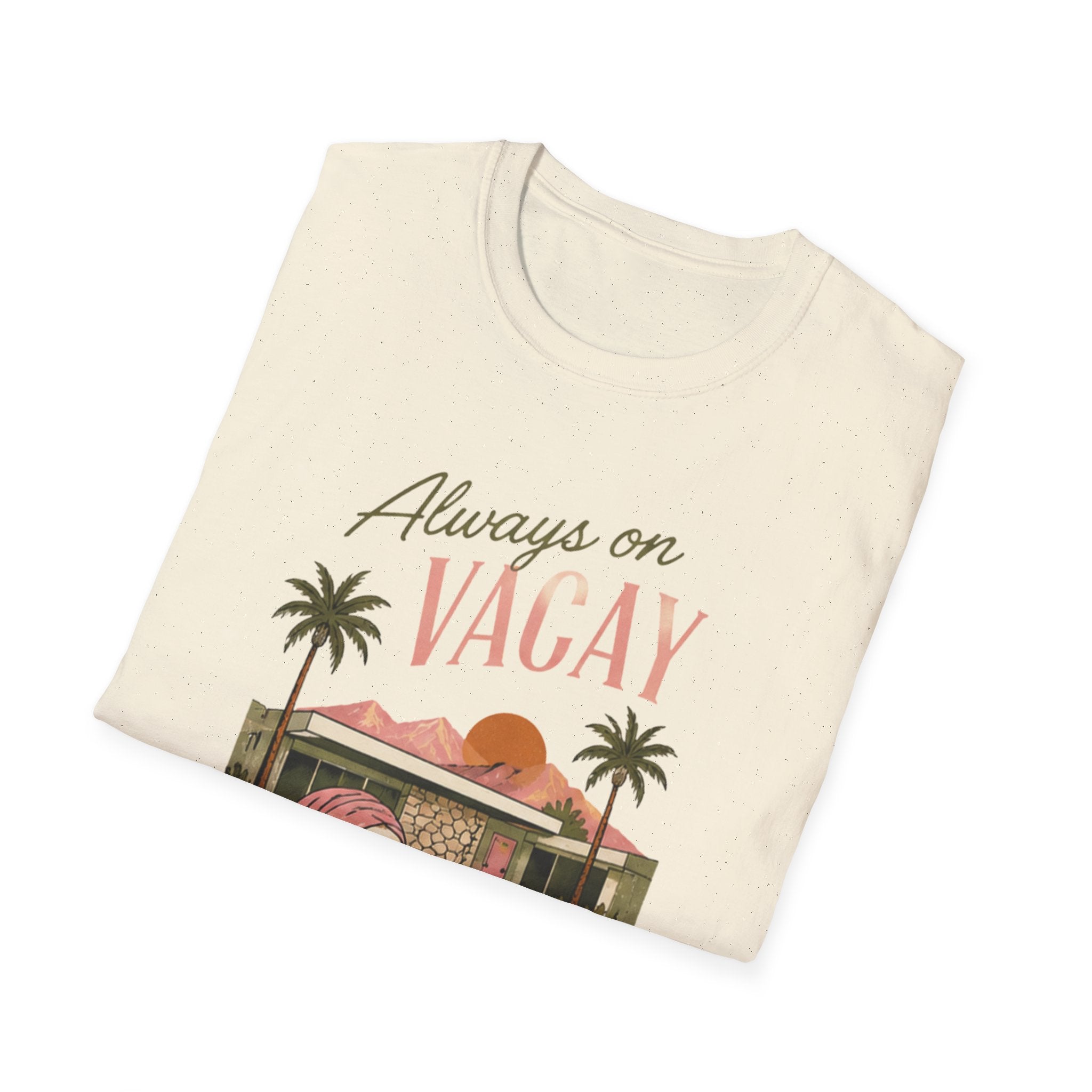 Always On Vacay T-Shirt — Retro Palm Tree Vacation Tee - Boo Crew Boutique