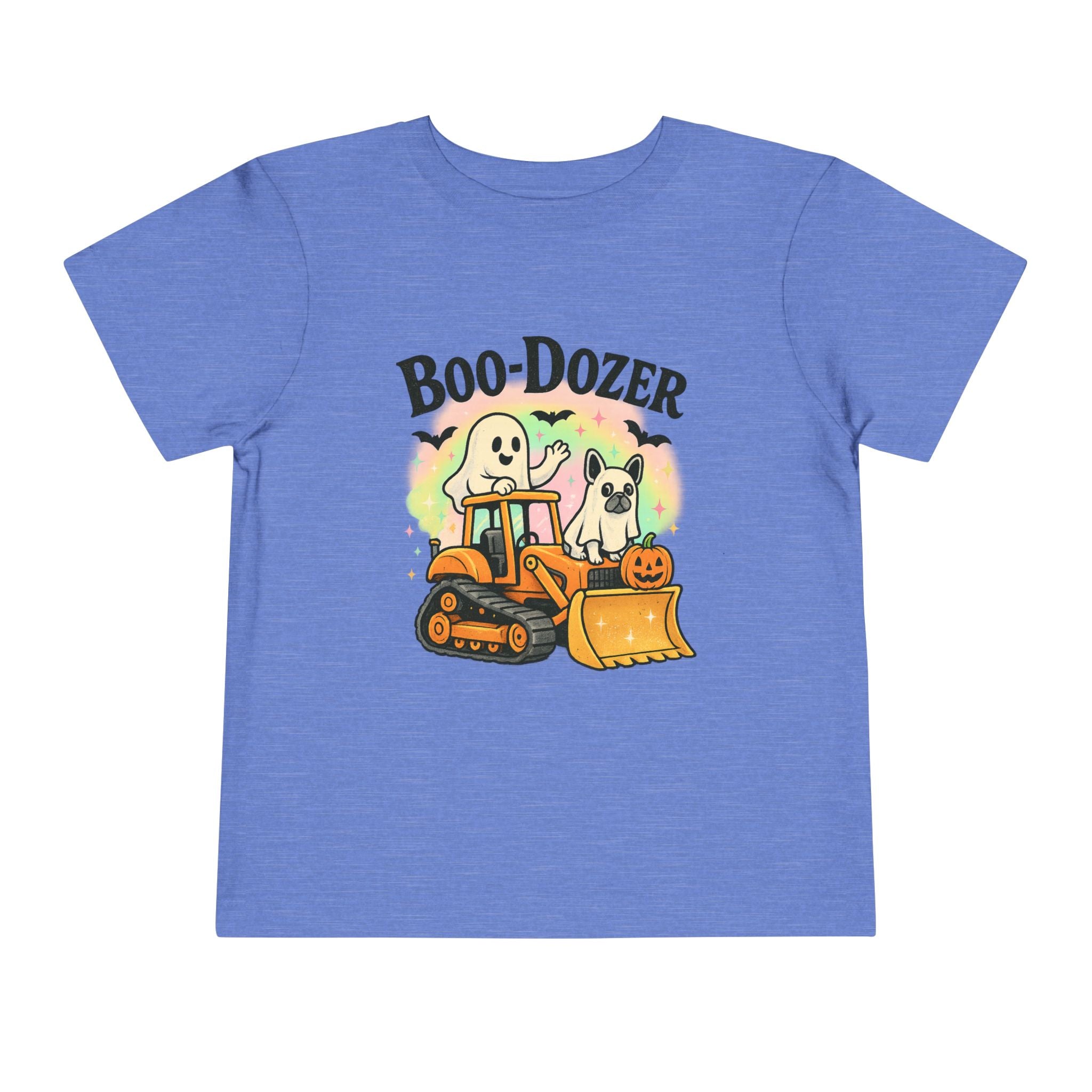 Boo-Dozer Halloween Toddler Tee, Cute Ghosts & Tractor Shirt, Kids Halloween Costume Top, Spooky Fun Apparel, Toddler Gift